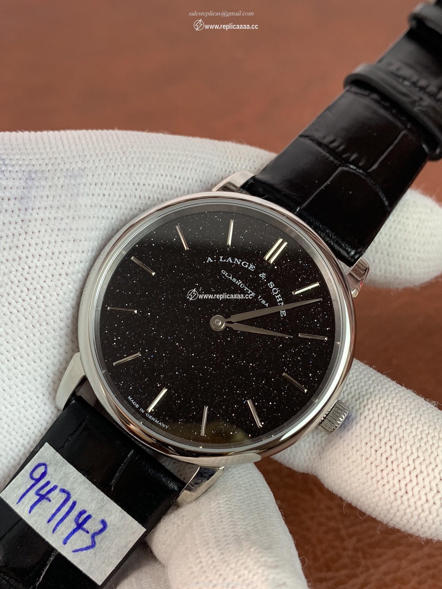 Replica A. Lange & Sohne Mens Saxonia Copper Blue 205.086