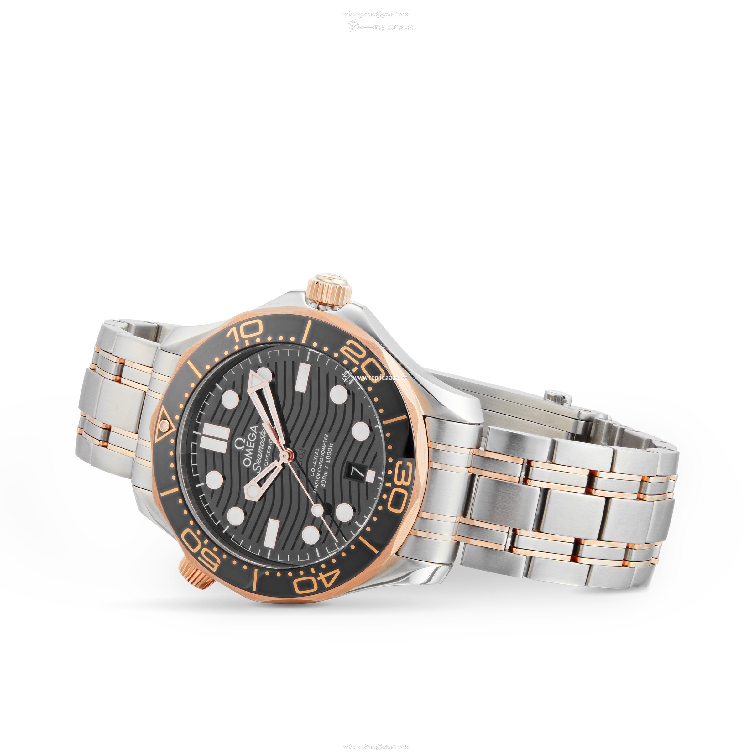 Replica Omega Seamaster Diver 300 Co-Axial Mens details O21020422001001