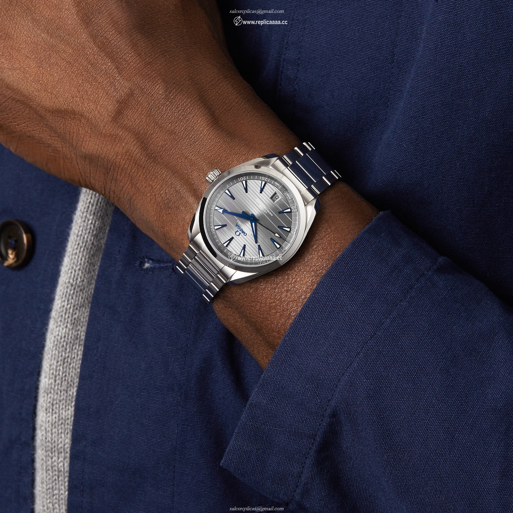 Replica Omega Seamaster Aqua Terra 150M Mens Grey Dial 41mm Automatic Co-Axial details O22010412106001