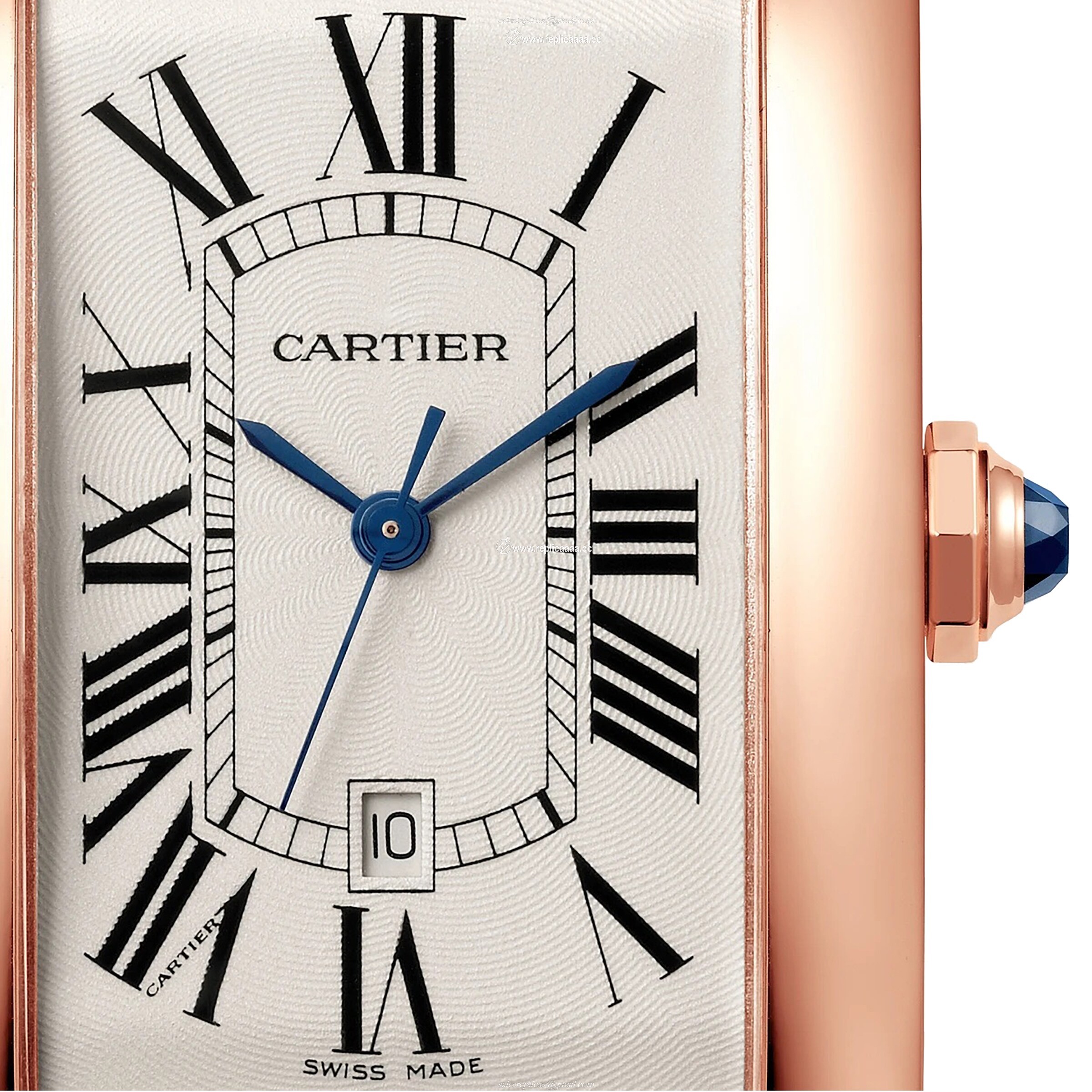 Replica Cartier Tank Americaine details Medium Model Mechanical Movement With Automatic Winding Rose Gold WGTA0047 2 Replica Cartier Tank Americaine details Medium Model Mechanical Movement With Automatic Winding Rose Gold WGTA0047