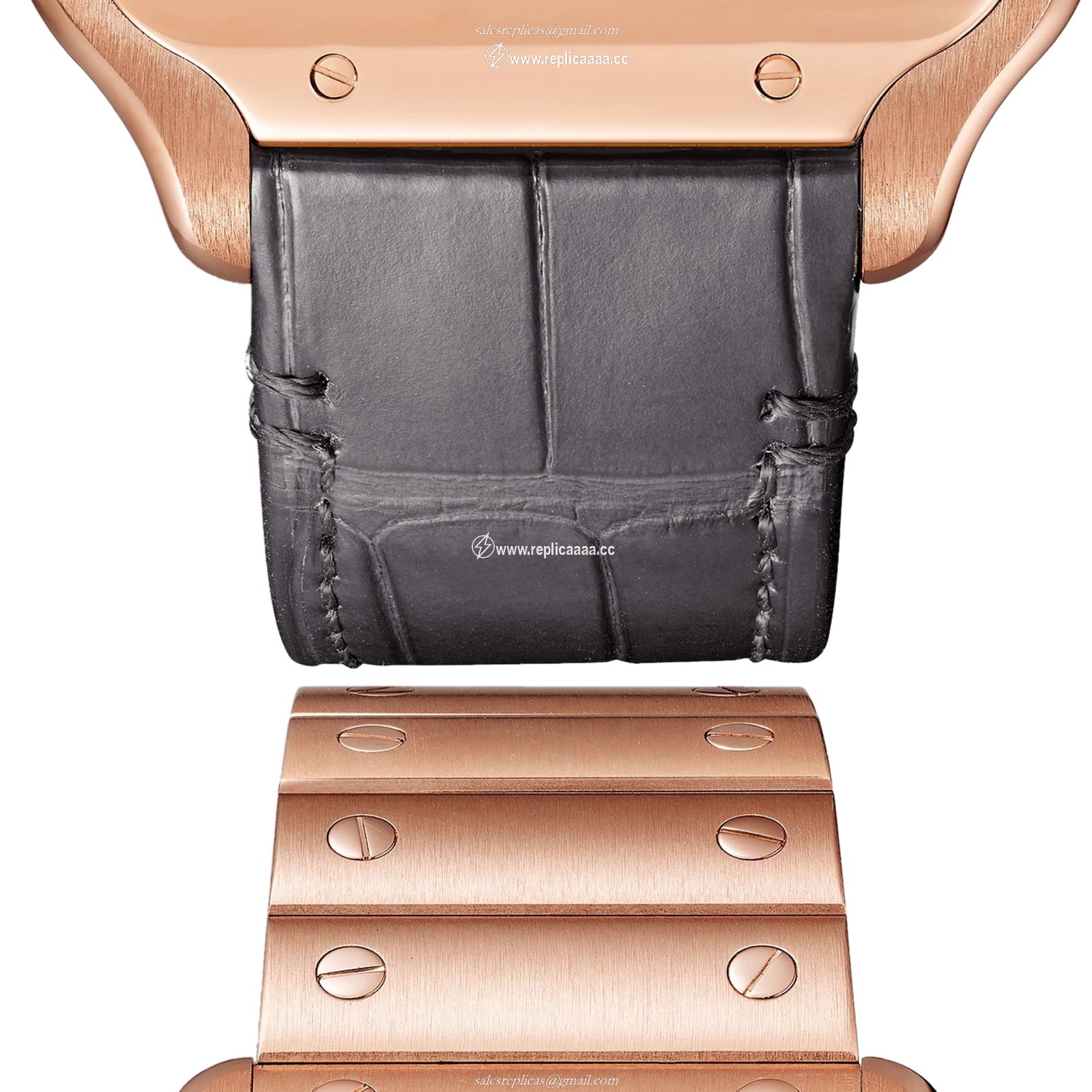 Replica Cartier Santos De Cartier details Large Model Manual Winding Rose Gold WHSA0016