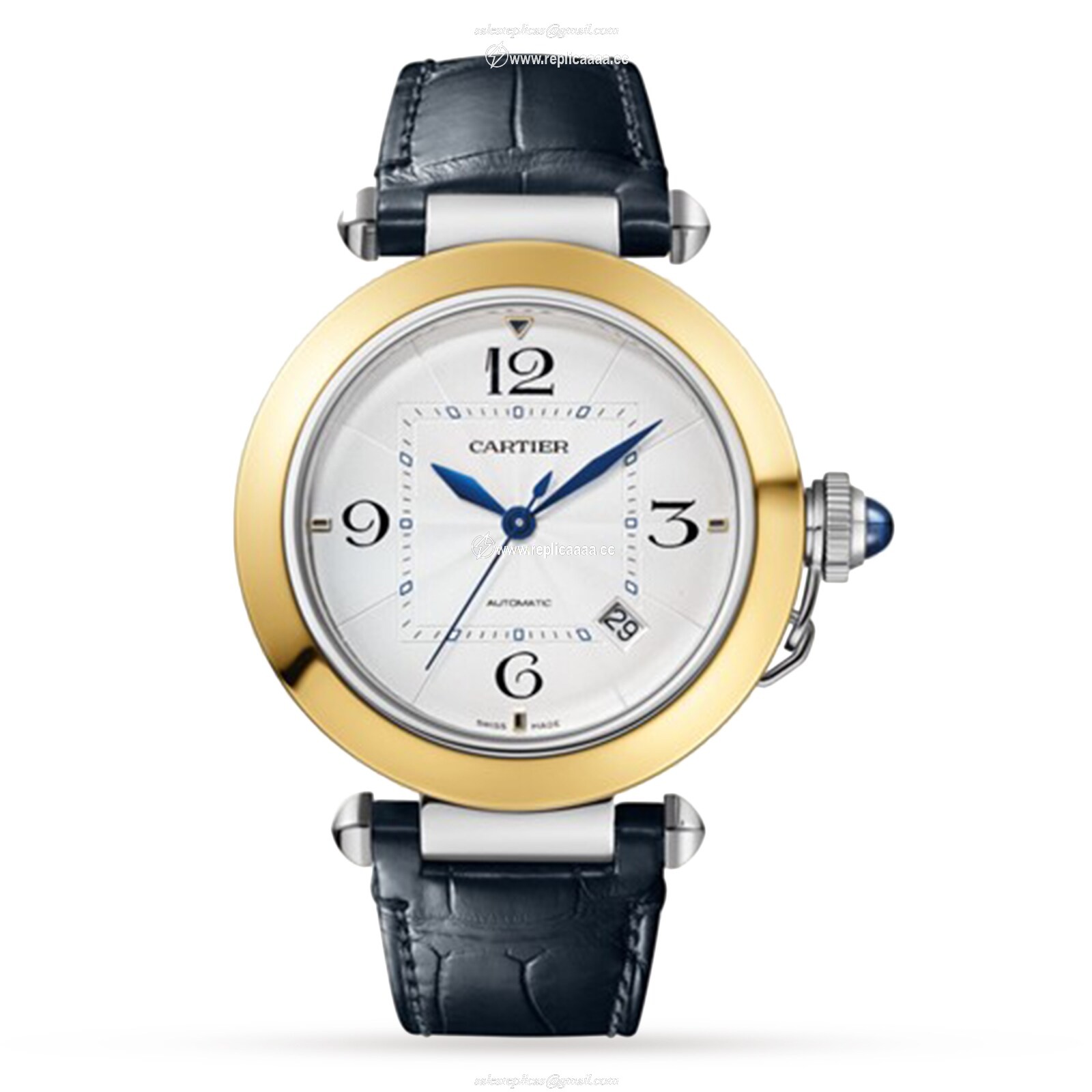 Replica Cartier Pasha De Cartier 41mm Automatic Movement Yellow Gold And Steel Interchangeable Metal And Leather Straps W2PA0009