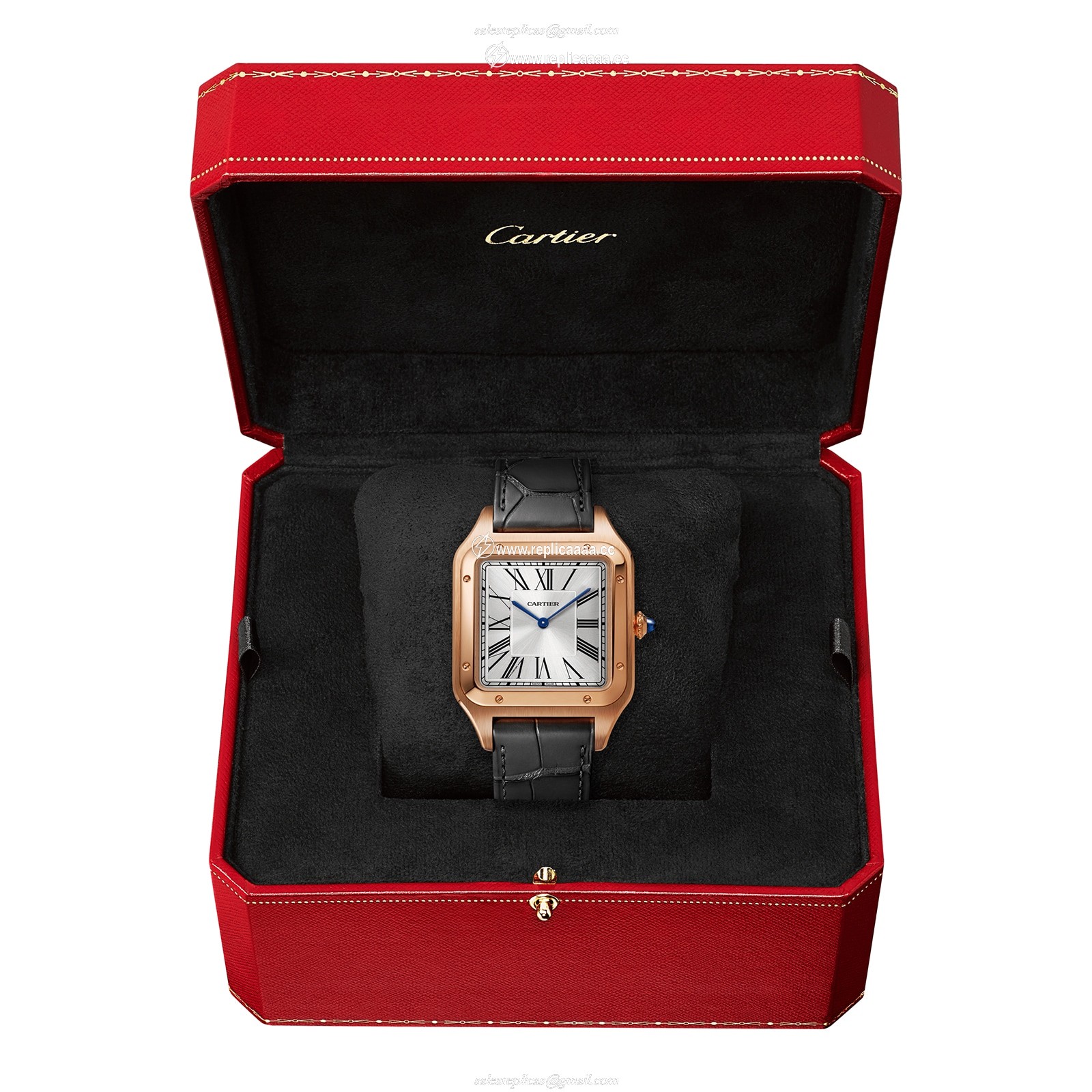 Replica Cartier Santos-Dumont details Extra-Large Model Rose Gold Leather Strap WGSA0032 2 Replica Cartier Santos-Dumont details Extra-Large Model Rose Gold Leather Strap WGSA0032