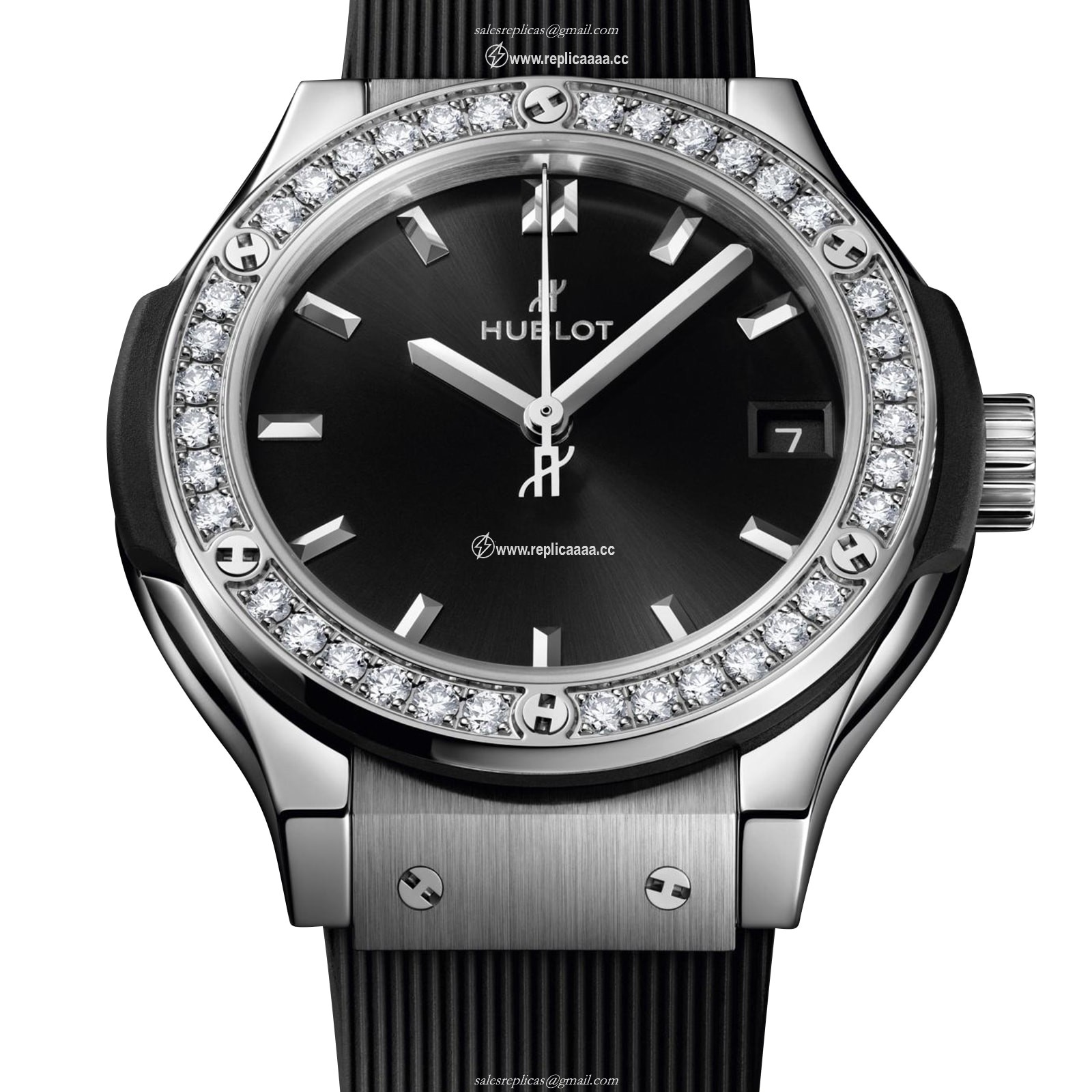 Replica Hublot Classic Fusion Titanium Diamonds 33mm Ladies details Black 581.NX.1470.RX.1104 2 Replica Hublot Classic Fusion Titanium Diamonds 33mm Ladies details Black 581.NX.1470.RX.1104