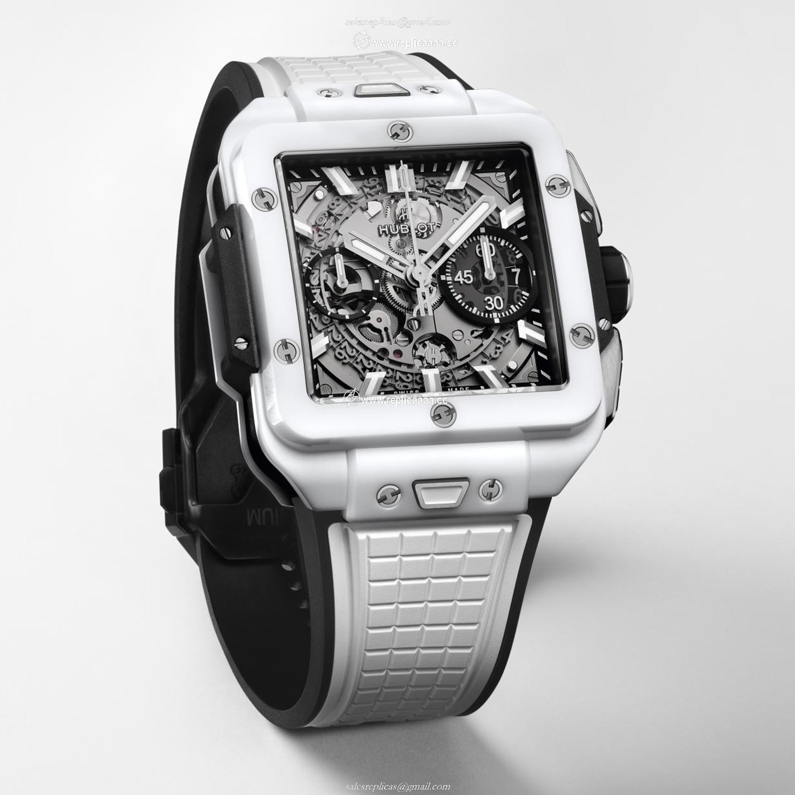 Replica Hublot Square Bang Unico White Ceramic 42mm 821.HX.0170.RX