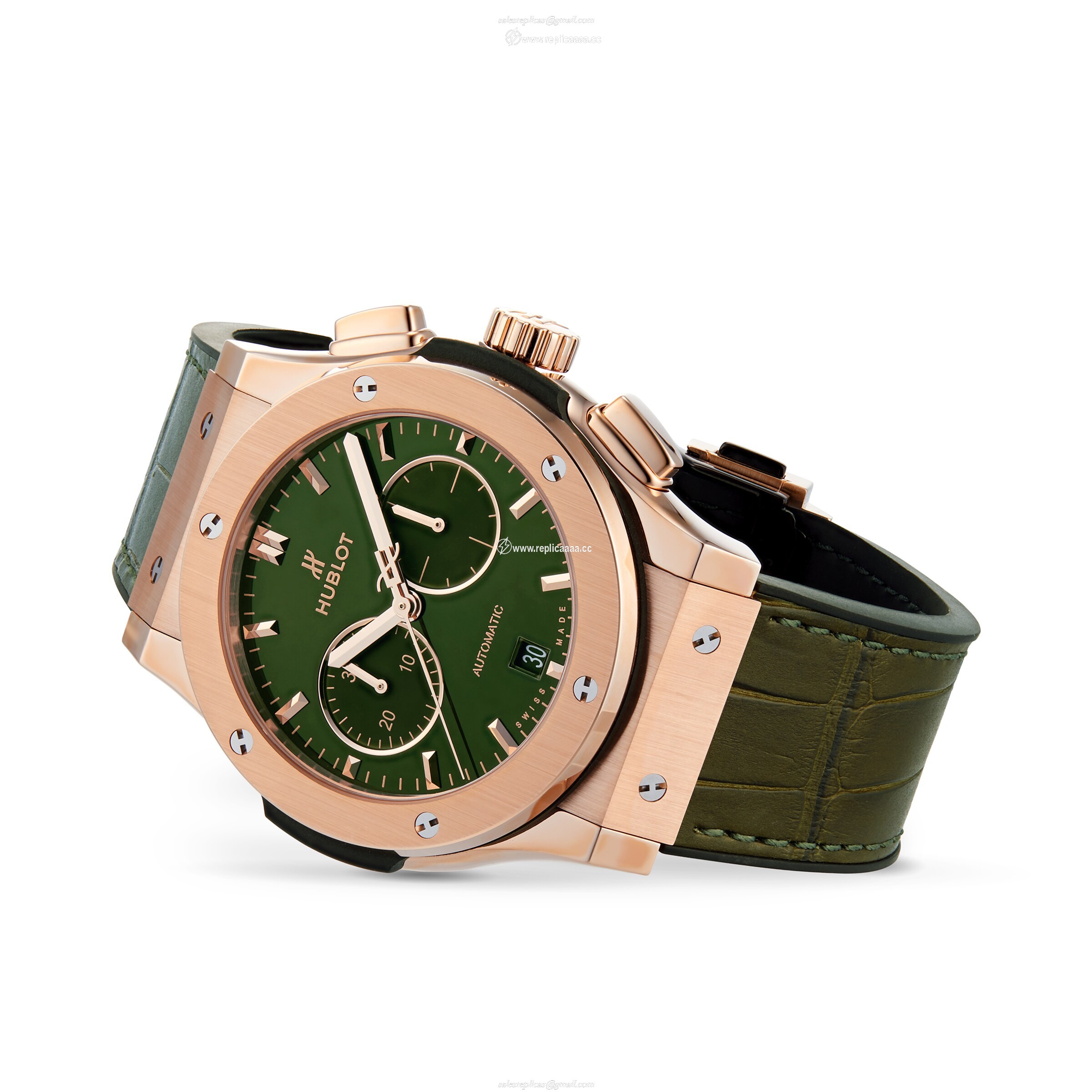 Replica Hublot Classic Fusion Chronograph King Gold Green Automatic 42mm 541.OX.8980.LR