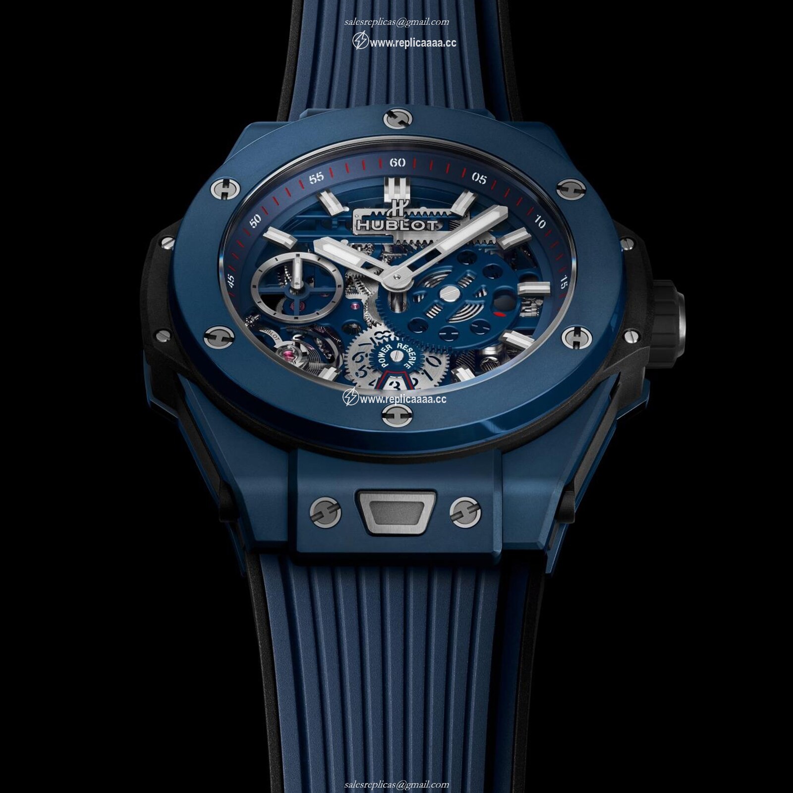 Replica Hublot Big Bang MECA-10 Ceramic Blue Chronograph 45mm 414.EX.5123.RX 2 Replica Hublot Big Bang MECA-10 Ceramic Blue Chronograph 45mm 414.EX.5123.RX