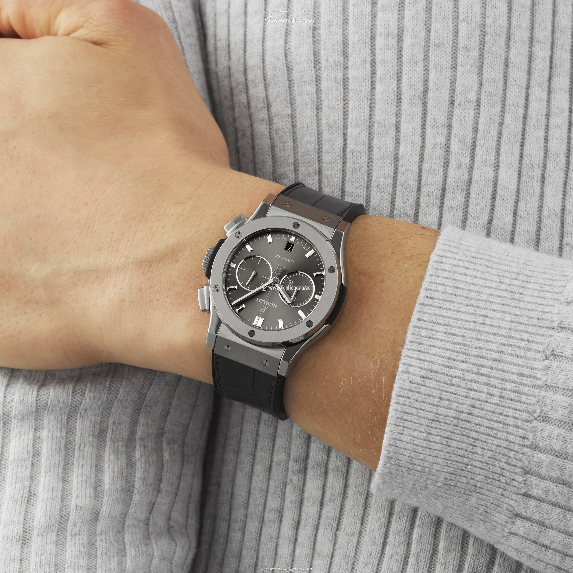 Replica Hublot Classic Fusion Racing Grey Chronograph Titanium 42mm 541.NX.7070.LR 2 Replica Hublot Classic Fusion Racing Grey Chronograph Titanium 42mm 541.NX.7070.LR