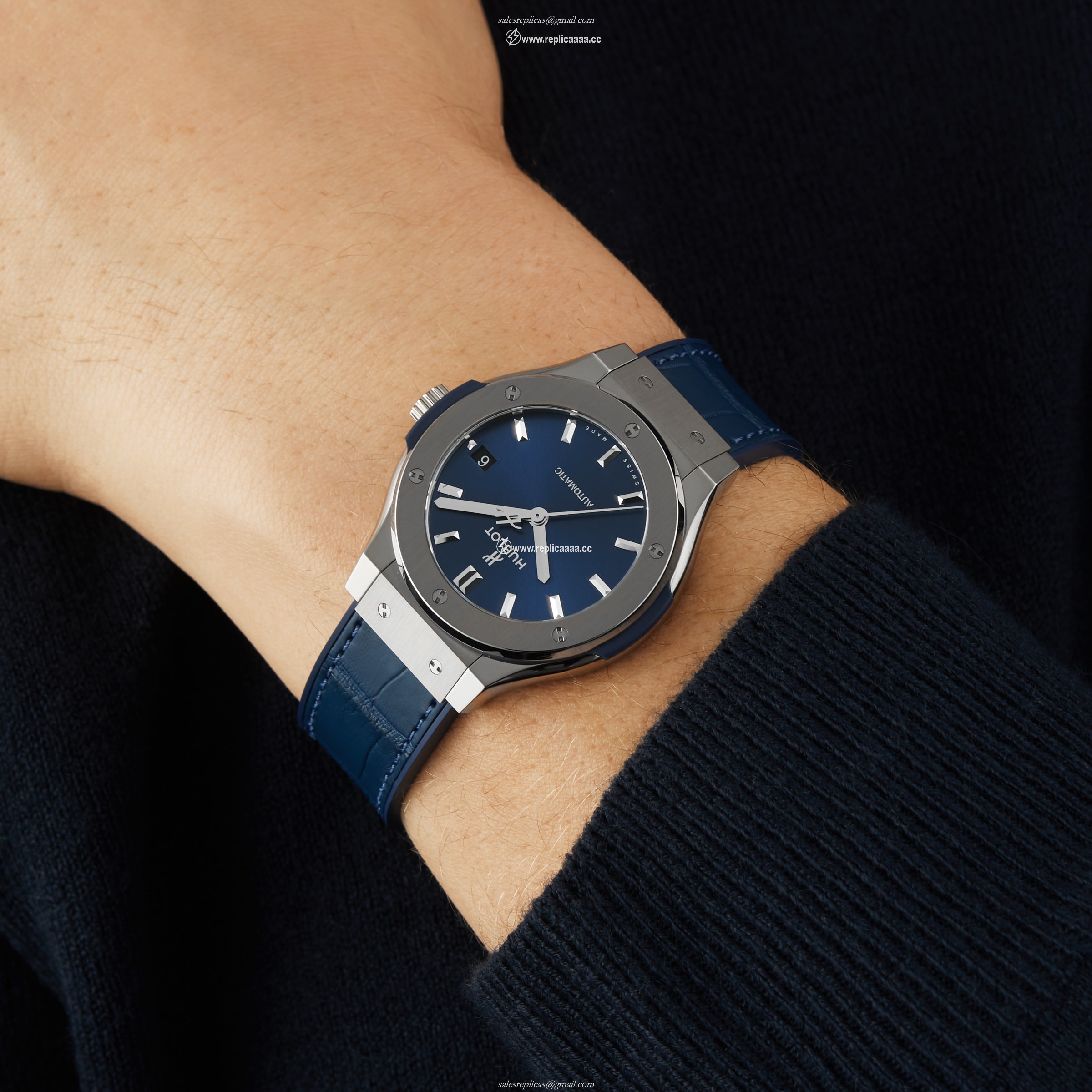 Replica Hublot Classic Fusion Blue Titanium 38mm 565.NX.7170.LR