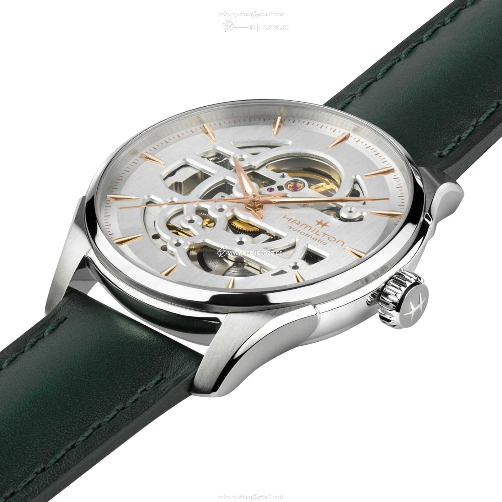 Replica Hamilton Jazzmaster Skeleton 40mm Mens details White H42535810