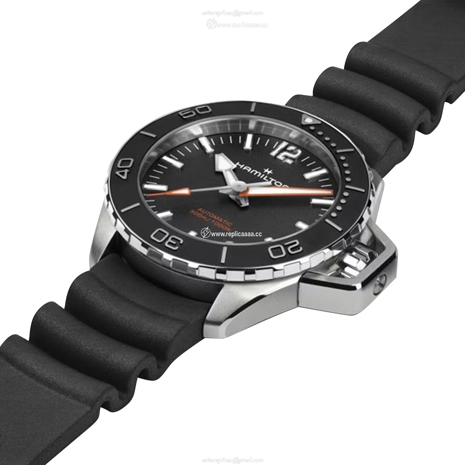 Replica Hamilton Khaki Navy Frogman Auto 41mm Mens details Black H77455330 2 Replica Hamilton Khaki Navy Frogman Auto 41mm Mens details Black H77455330