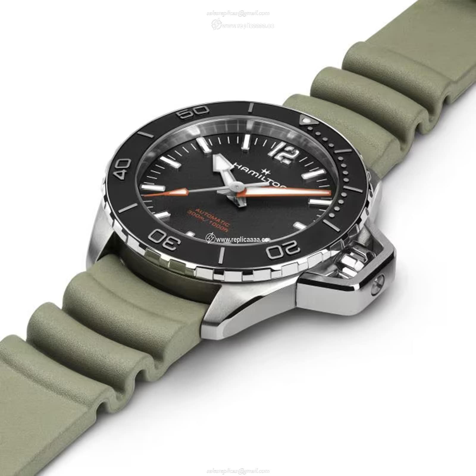 Replica Hamilton Khaki Navy Frogman Auto 41mm Mens details Black H77455331