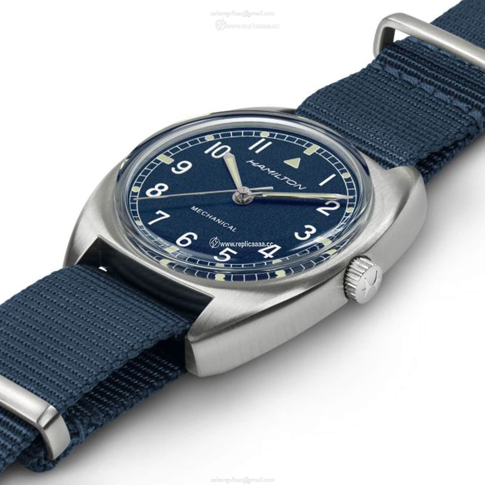 Replica Hamilton Khaki Aviation Pilot Pioneer 36mm Mens details - Blue H76419941