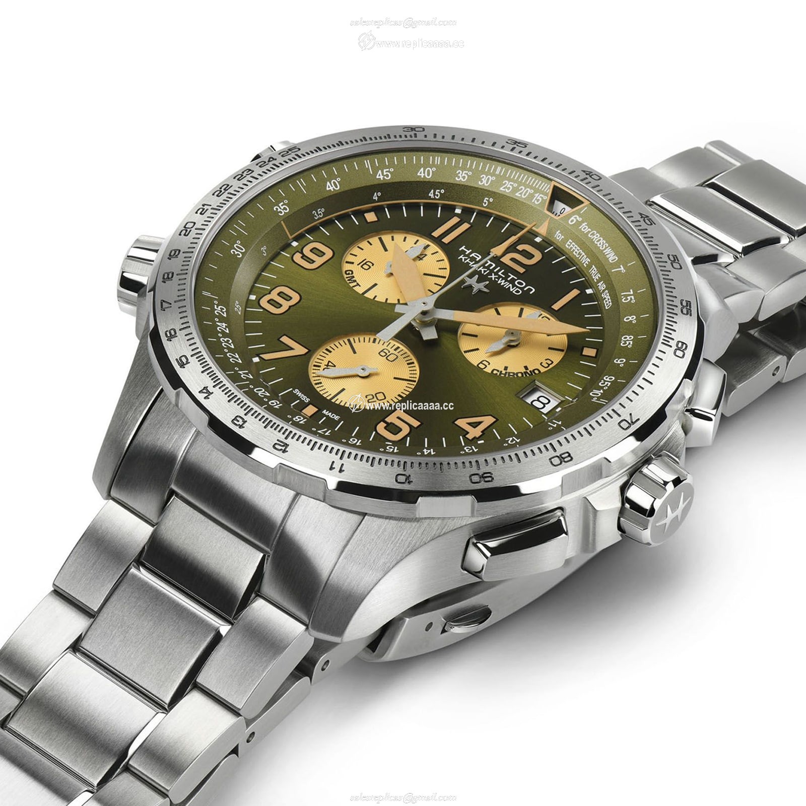 Replica Hamilton Khaki Aviation X-Wind GMT Chrono Quartz 46mm Mens details H77932160 2 Replica Hamilton Khaki Aviation X-Wind GMT Chrono Quartz 46mm Mens details H77932160