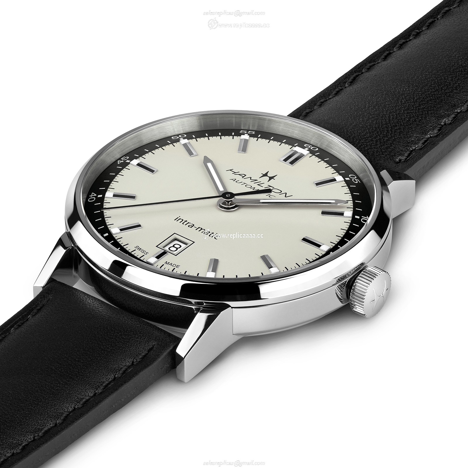 Replica Hamilton American Classic Intra-matic Auto 40mm Mens details Cream H38425720 2 Replica Hamilton American Classic Intra-matic Auto 40mm Mens details Cream H38425720