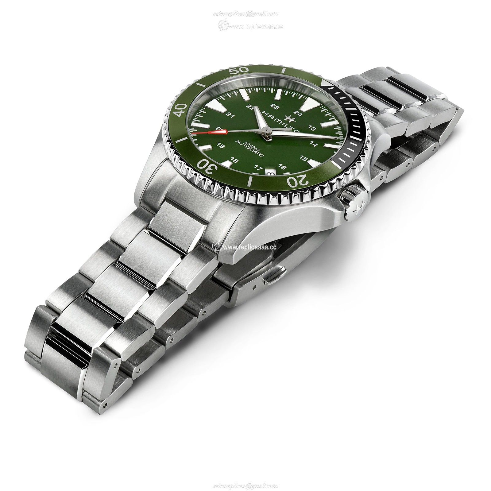 Replica Hamilton Khaki Navy Scuba Auto 40mm Mens details Green H82375161