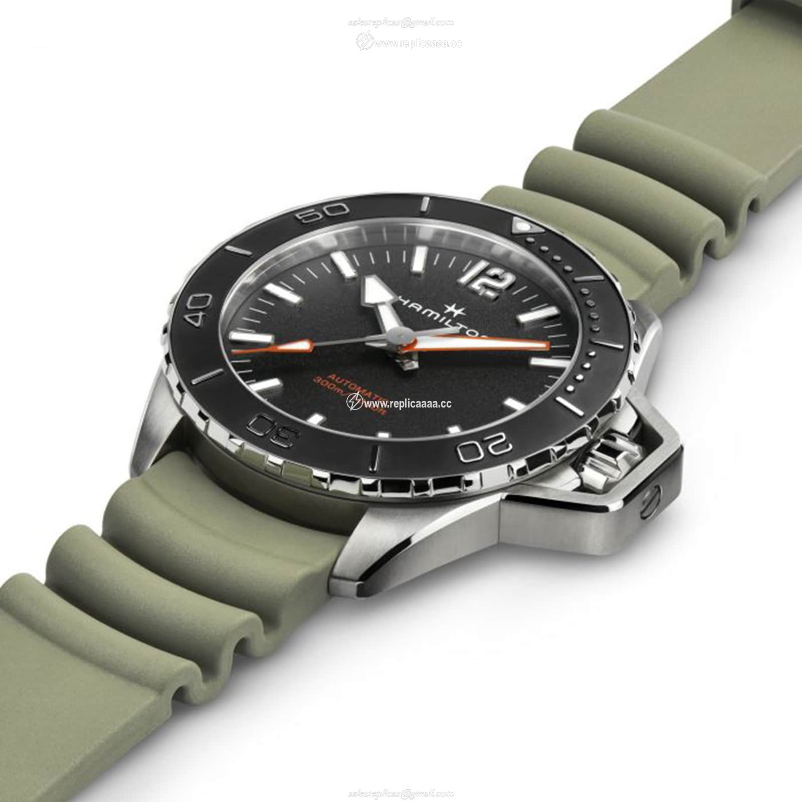Replica Hamilton Khaki Navy Frogman 46mm Mens details Black H77825331 2 Replica Hamilton Khaki Navy Frogman 46mm Mens details Black H77825331