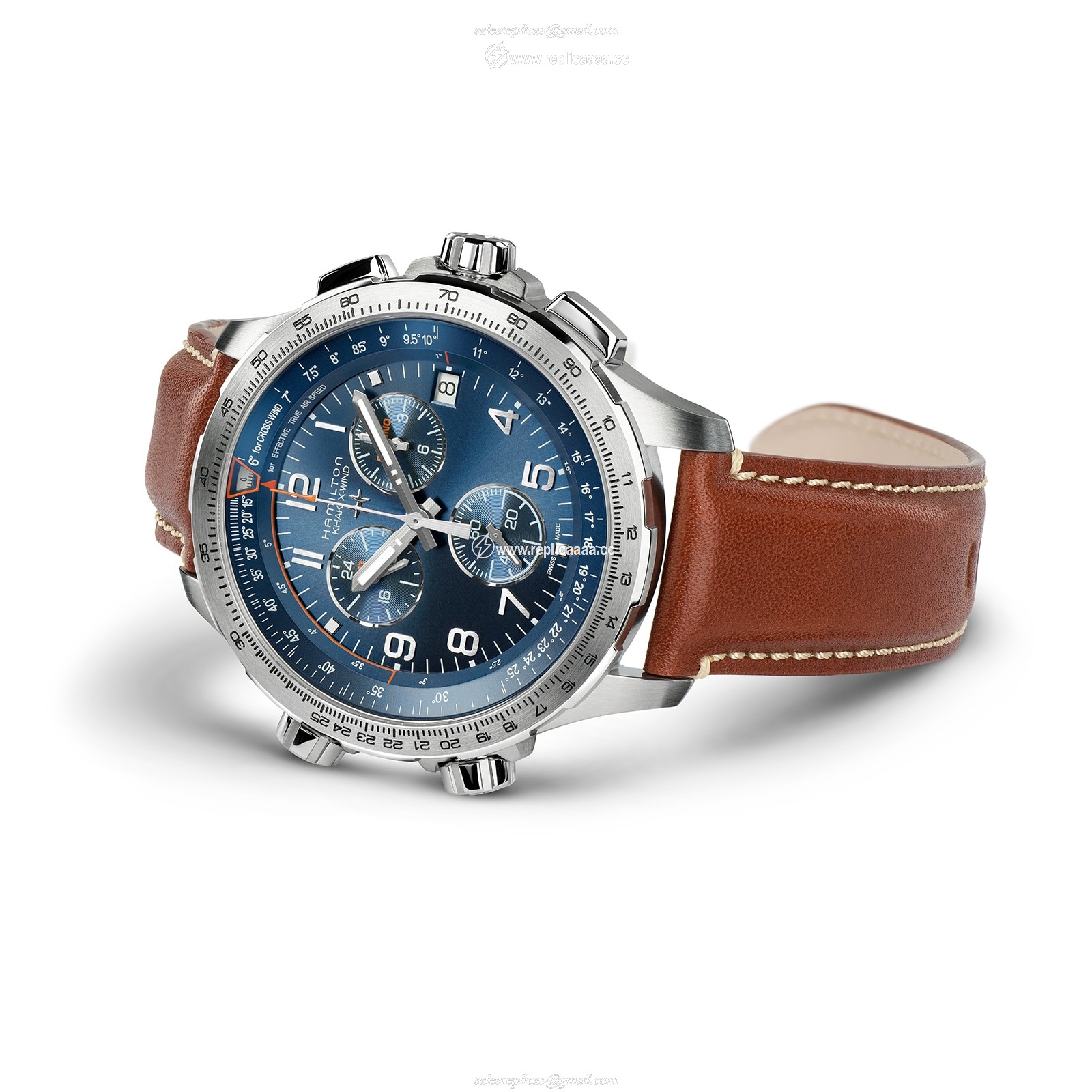 Replica Hamilton Khaki Aviation X-Wind GMT Chrono Quartz 46mm Mens details Blue H77922541 2 Replica Hamilton Khaki Aviation X-Wind GMT Chrono Quartz 46mm Mens details Blue H77922541