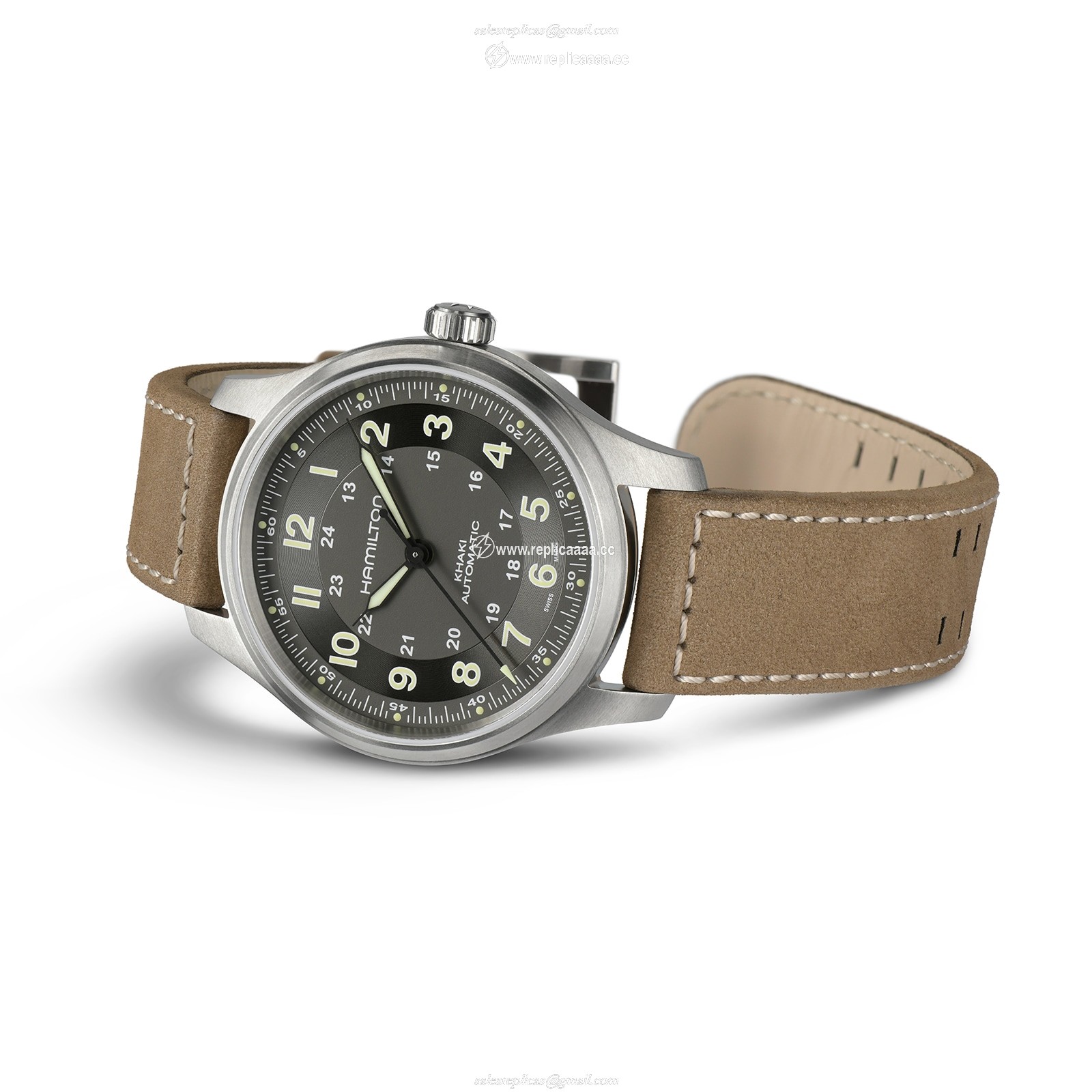 Replica Hamilton Khaki Field Titanium Auto 42mm Mens details Grey H70545550 2 Replica Hamilton Khaki Field Titanium Auto 42mm Mens details Grey H70545550