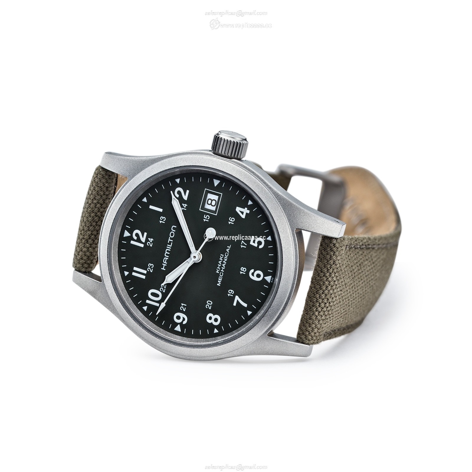 Replica Hamilton Khaki Field Mechanical 38mm Mens details Green H69439363
