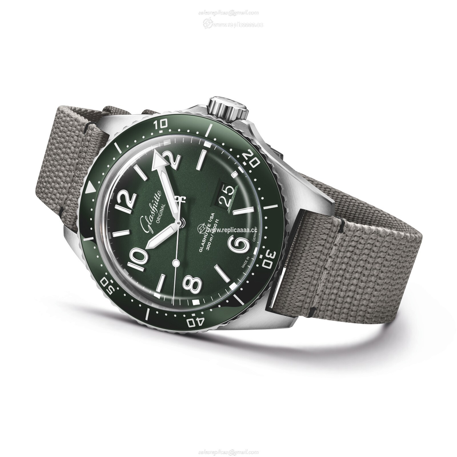 Replica Glashutte Original SeaQ 43.2mm Mens details - Synthetic Strap 1-36-13-07-83-08