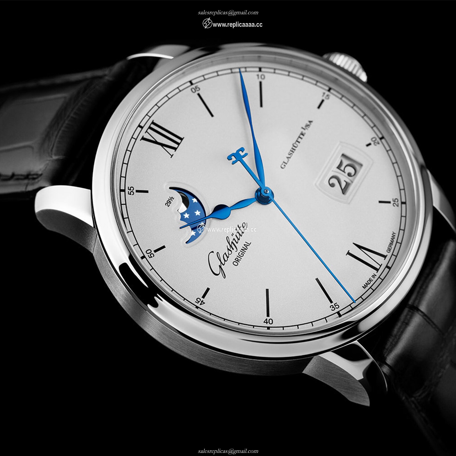 Replica Glashutte Original Senator Excellence Panorama Date Moon Phase Mens details 1-36-04-04-02-30