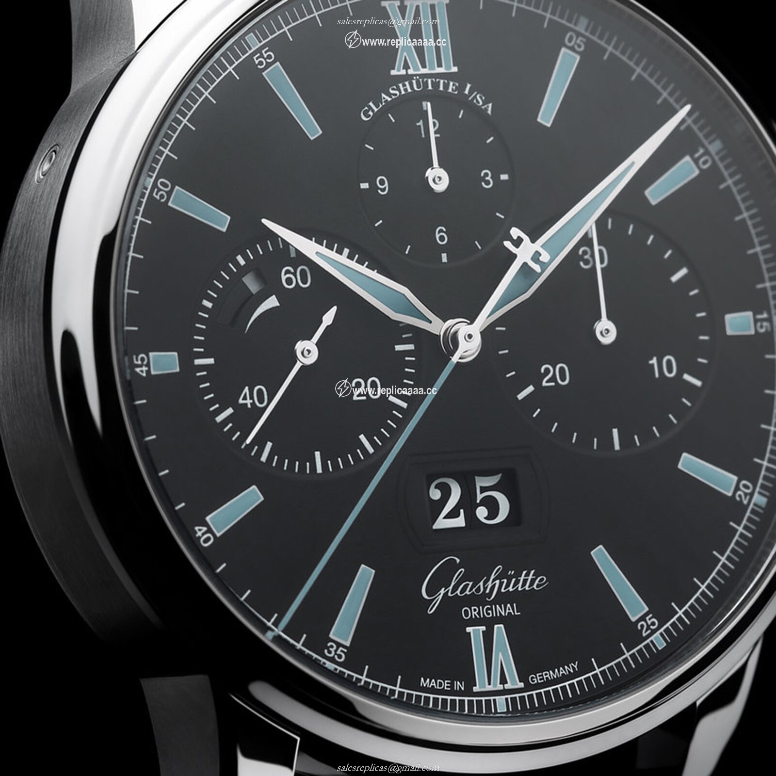 Replica Glashutte Original Senator Chronograph Panorama Date Mens details 1-37-01-03-02-35