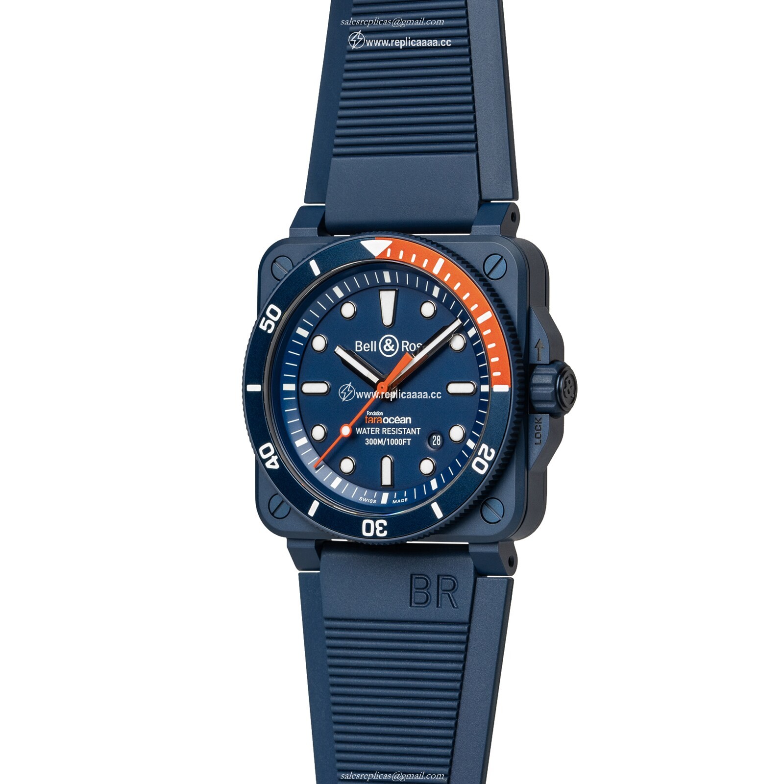 Replica Bell & Ross BR 03-92 Diver Tara 42mm Limited Edition Mens details Blue BR0392-D-TR-CE/SRB