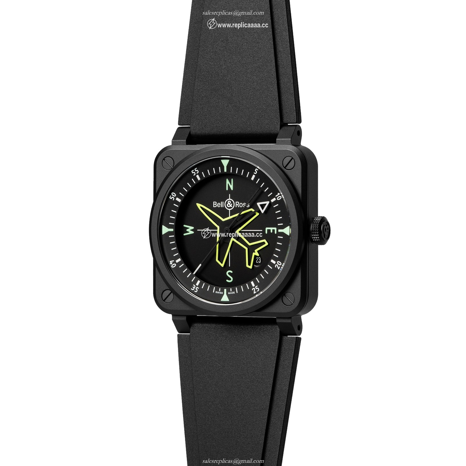 Replica Bell & Ross BR 03 Gyrocompass 41mm Limited Edition Mens details Black BR03A-CPS-CE/SRB 2 Replica Bell & Ross BR 03 Gyrocompass 41mm Limited Edition Mens details Black BR03A-CPS-CE/SRB