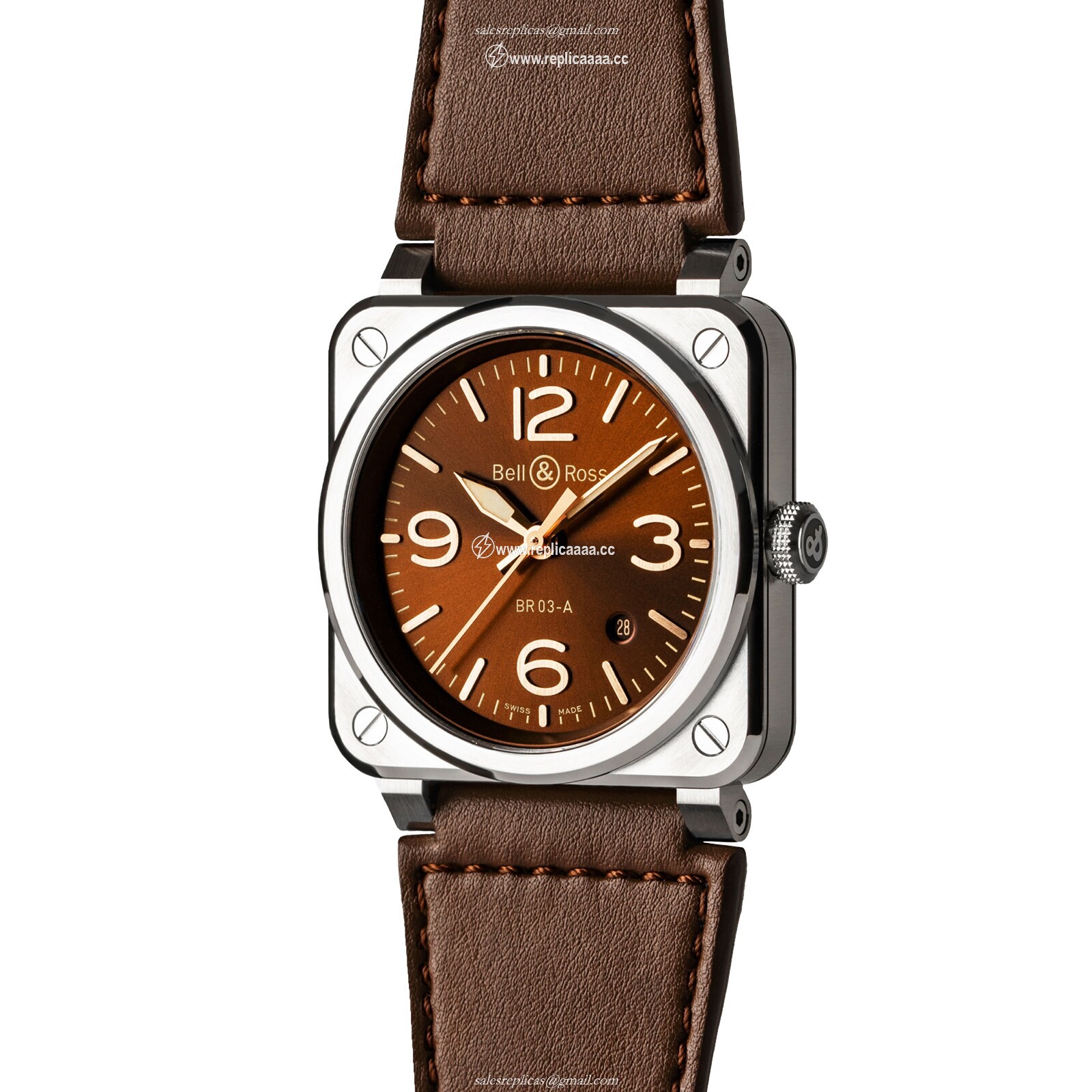 Replica Bell & Ross BR 03 Golden Heritage 41mm BR03A-GH-ST/SCA 2 Replica Bell & Ross BR 03 Golden Heritage 41mm BR03A-GH-ST/SCA