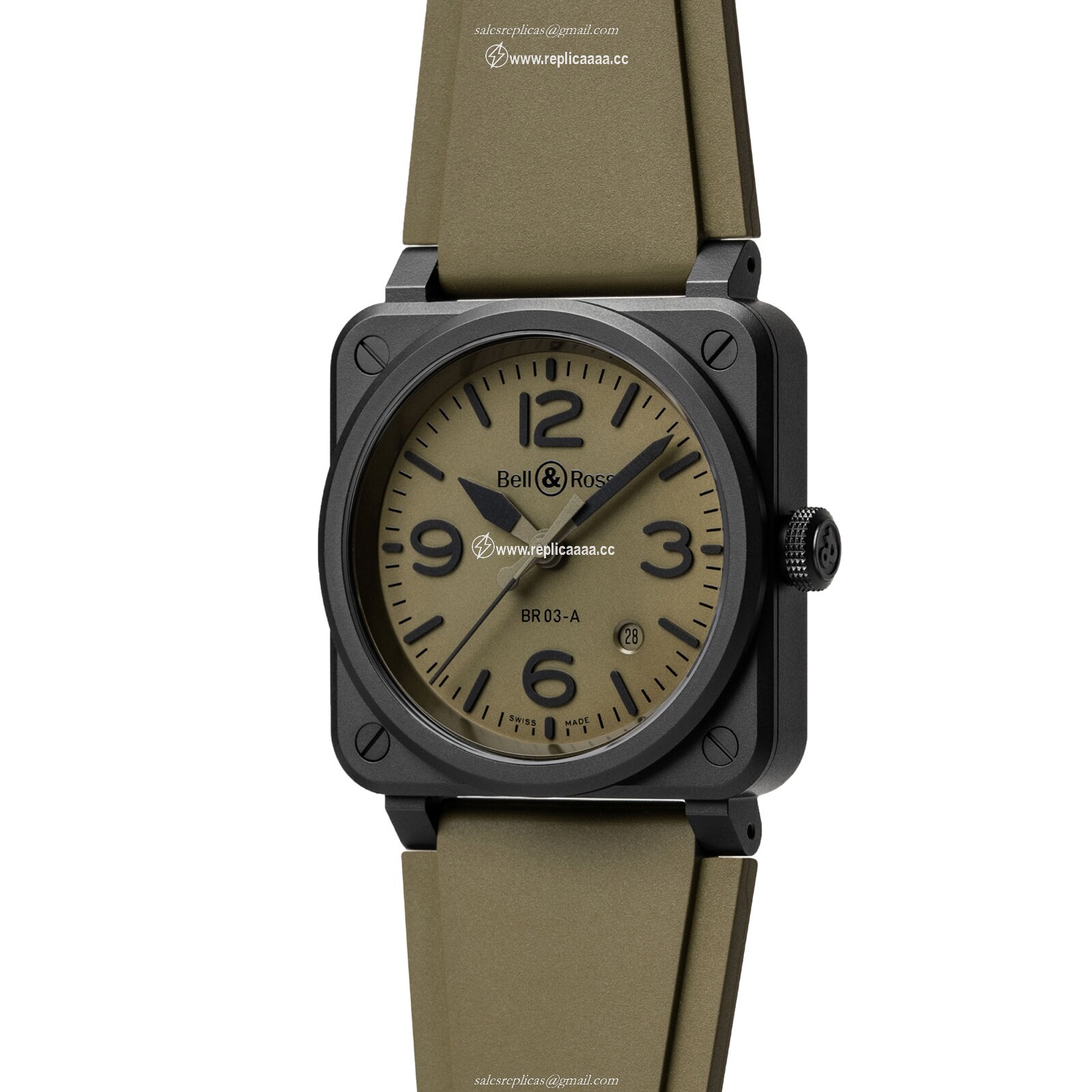 Replica Bell & Ross BR 03 Military Ceramic 41mm BR03A-MIL-CE/SRB