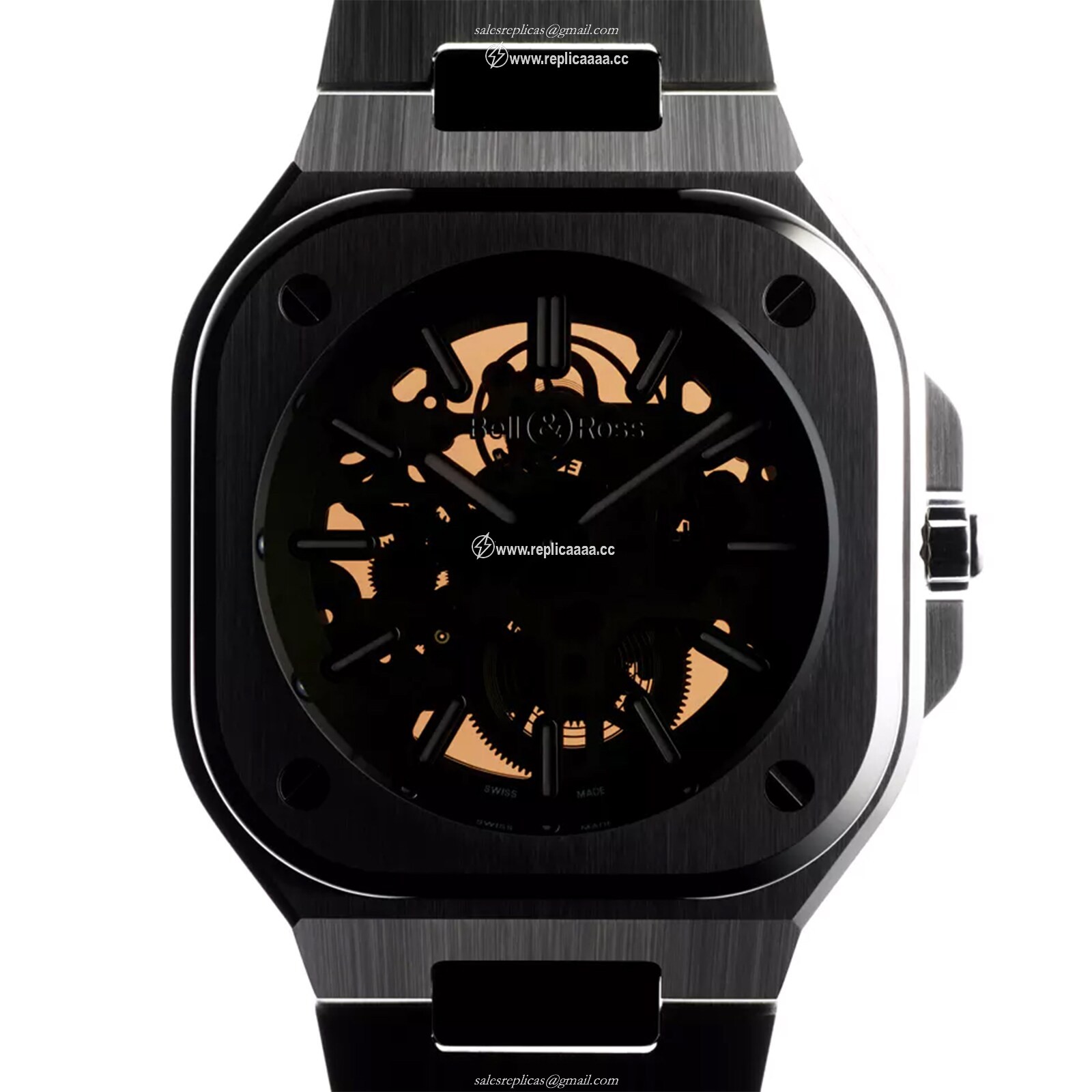 Replica Bell & Ross BR 05 Skeleton Golden 40mm Mens details BR05A-CH-SKST/SST 2 Replica Bell & Ross BR 05 Skeleton Golden 40mm Mens details BR05A-CH-SKST/SST
