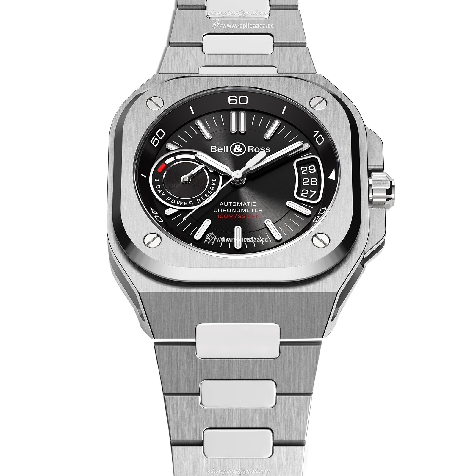 Replica Bell & Ross BR-X5 BLACK STEEL 41MM BRX5R-BL-ST/SST