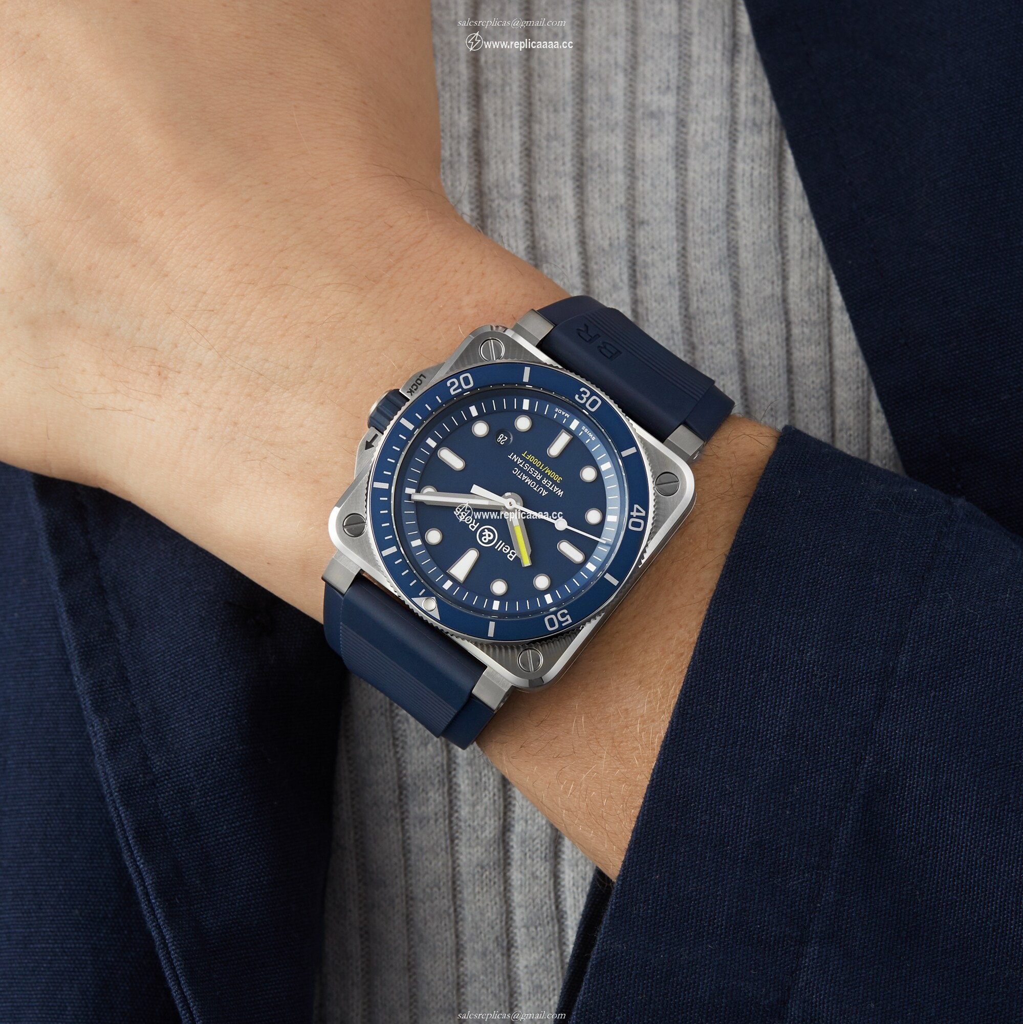 Replica Bell & Ross BR 03-92 DIVER BLUE 42mm BR0392-D-BU-ST/SRB 2 Replica Bell & Ross BR 03-92 DIVER BLUE 42mm BR0392-D-BU-ST/SRB