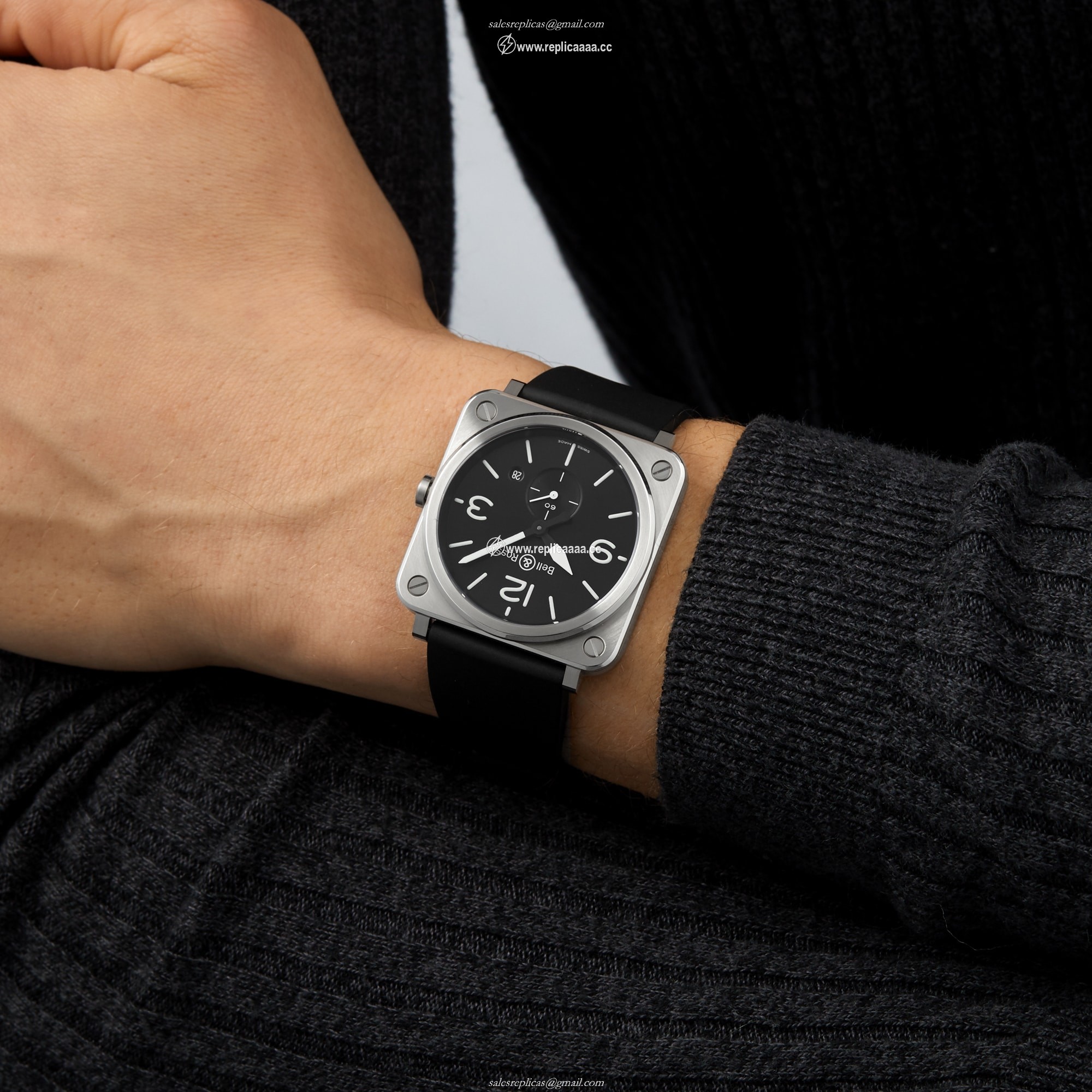 Replica Bell & Ross BR S STEEL 39mm BRS-BLC-ST