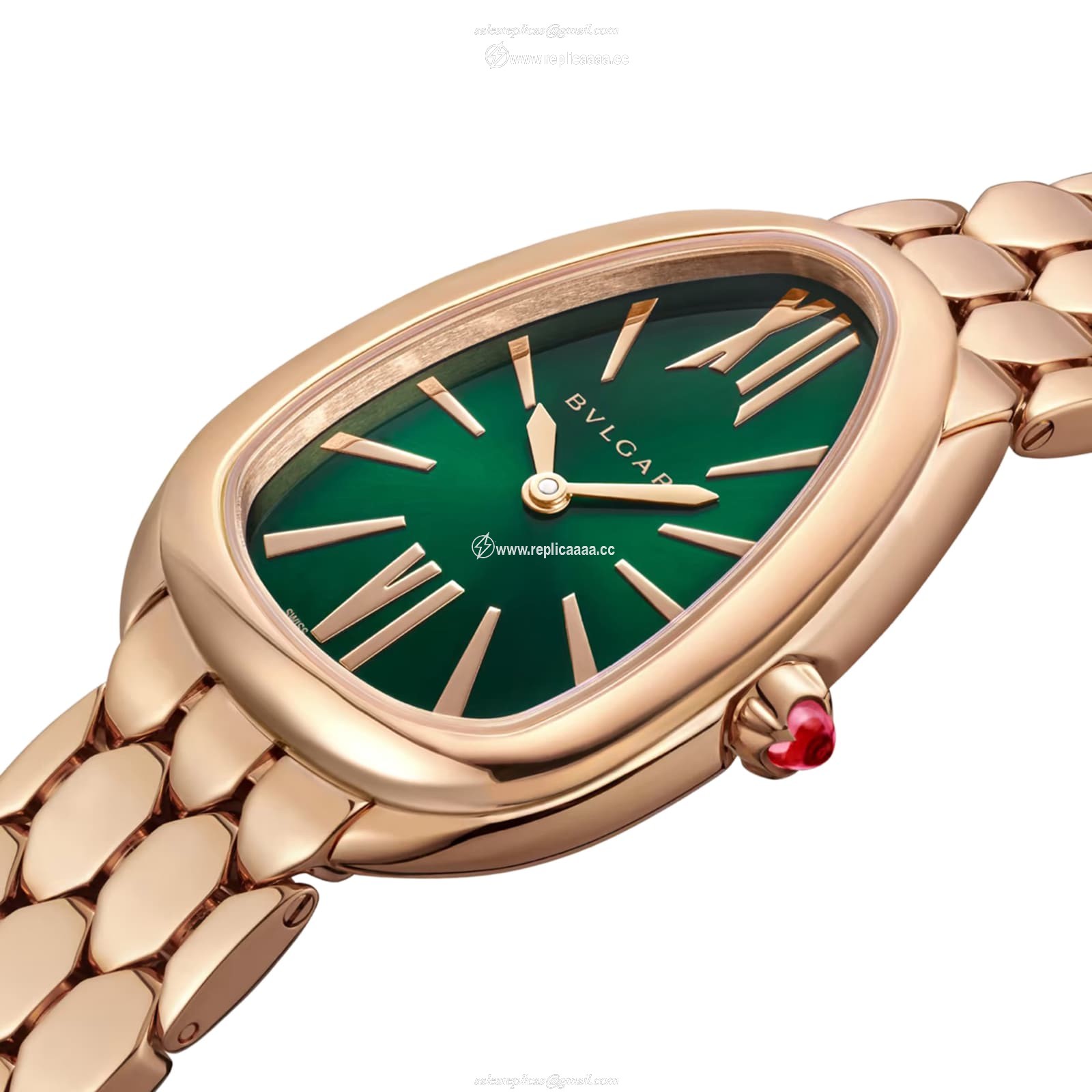Replica Bvlgari Serpenti Seduttori 33mm Ladies details - Green 103922 2 Replica Bvlgari Serpenti Seduttori 33mm Ladies details - Green 103922