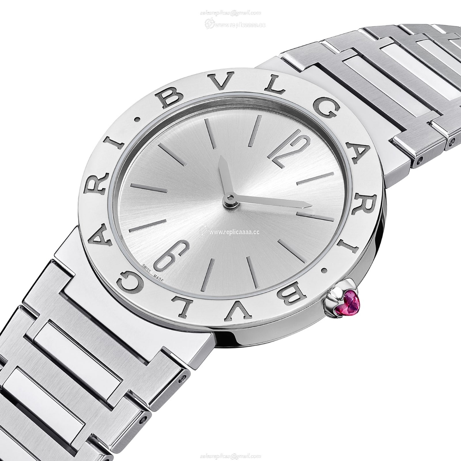 Replica Bvlgari Bvlgari Bvlgari 33mm Grey Dial Ladies details - Stainless Steel 103575