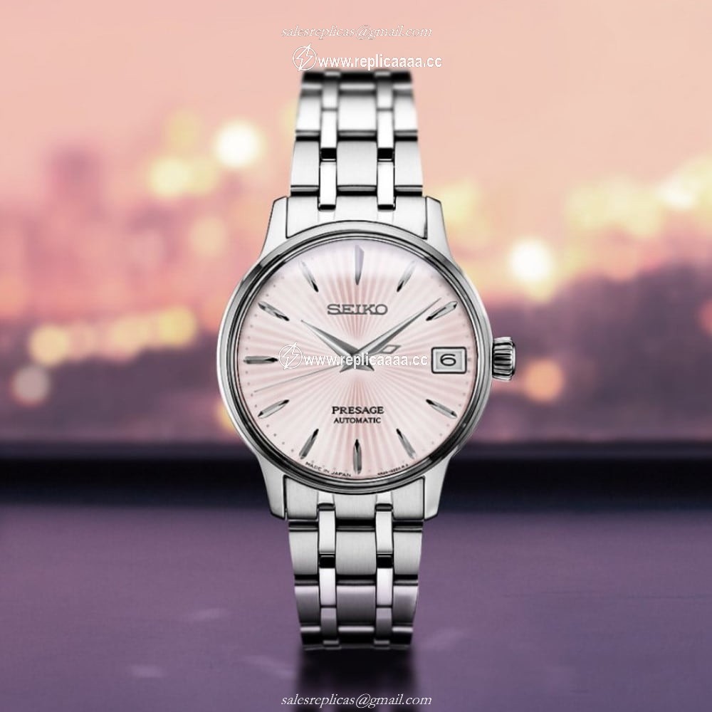 Replica Seiko Presage Cocktail Time Cosmopolitan 34mm Ladies details Pink SRP839J1 2 Replica Seiko Presage Cocktail Time Cosmopolitan 34mm Ladies details Pink SRP839J1