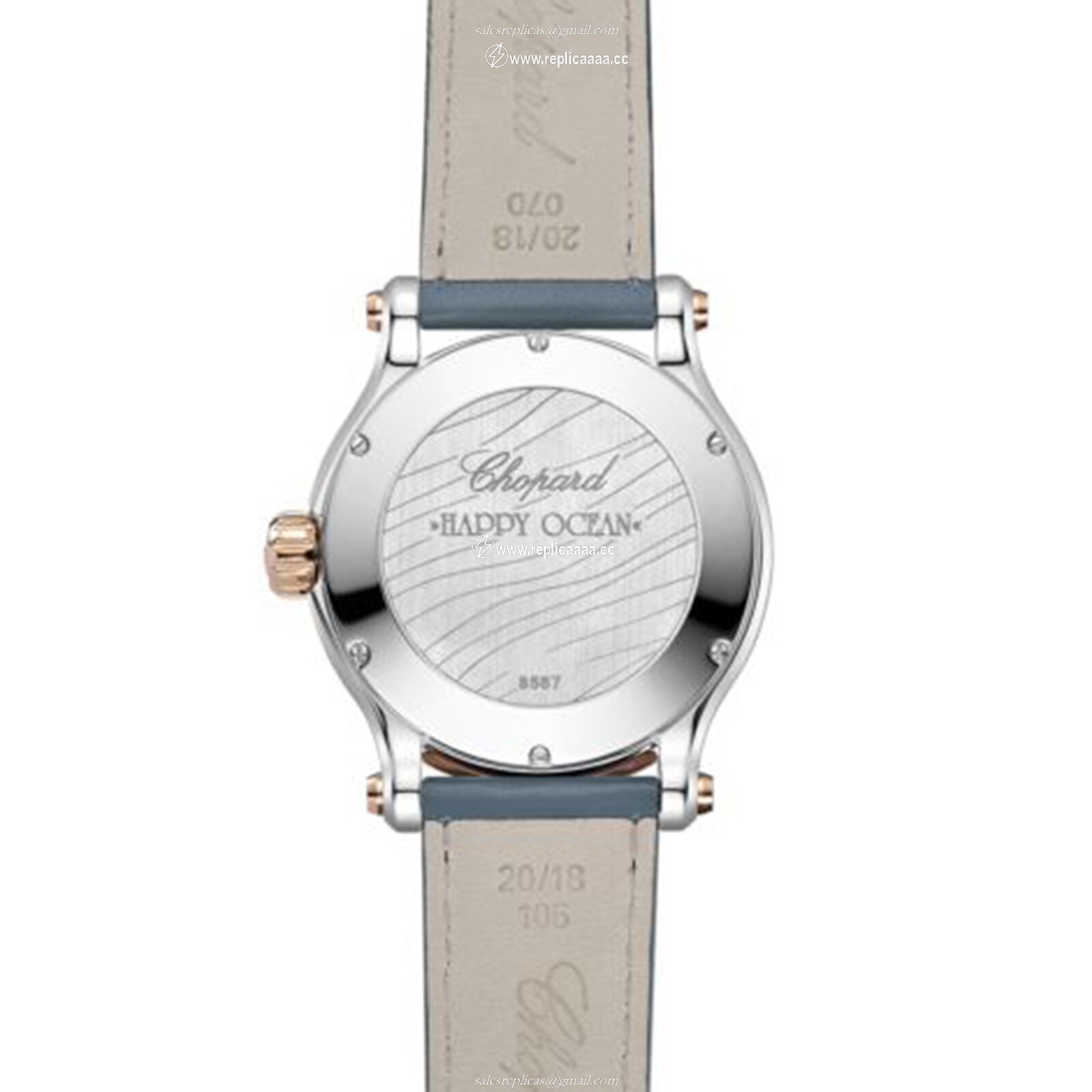 Replica Chopard Happy Ocean 40mm Automatic Ethical Rose Gold Stainless Steel Diamonds 278587-6001