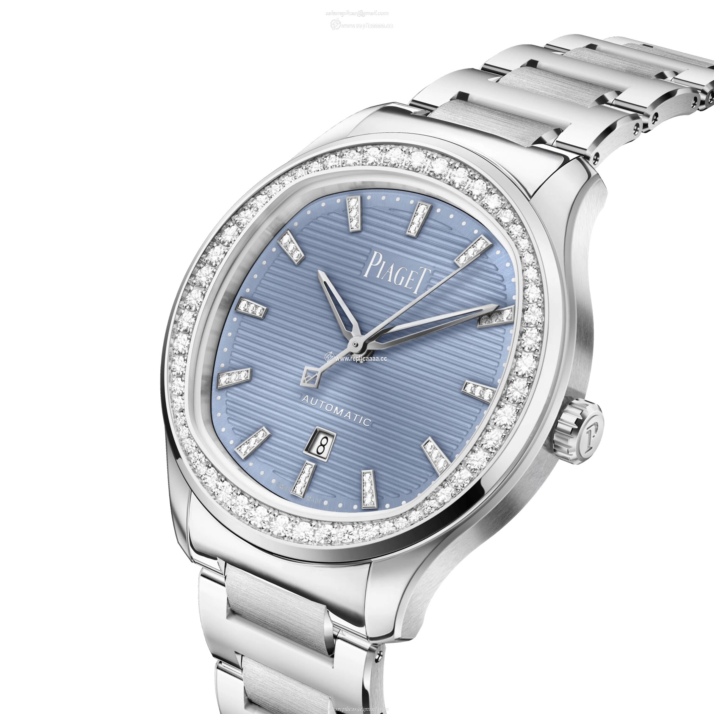 Replica Piaget Polo Date 36mm Ladies details Blue G0A47027