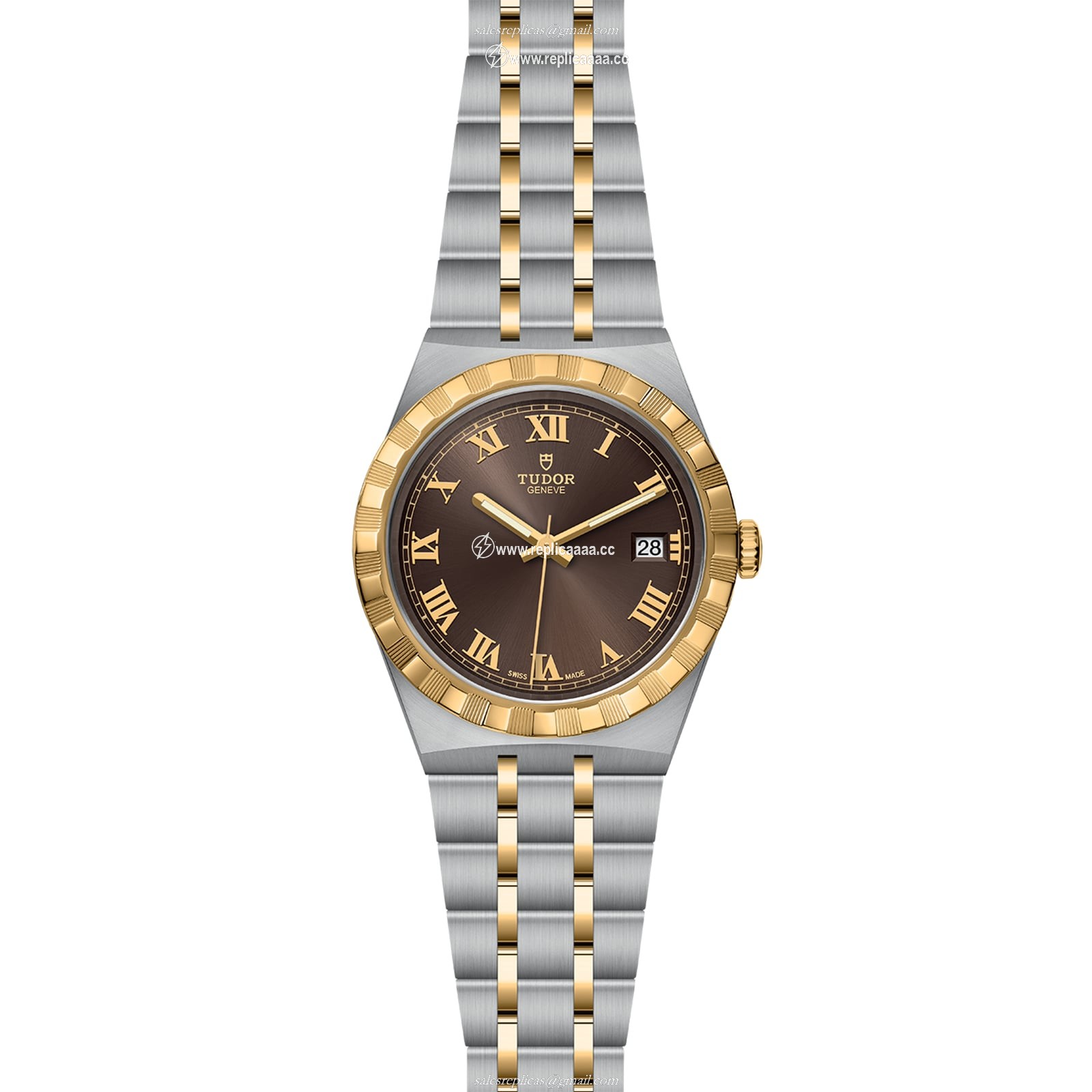 Replica Tudor Royal S G 38mm Steel Case Chocolate Brown Dial M28503-0007