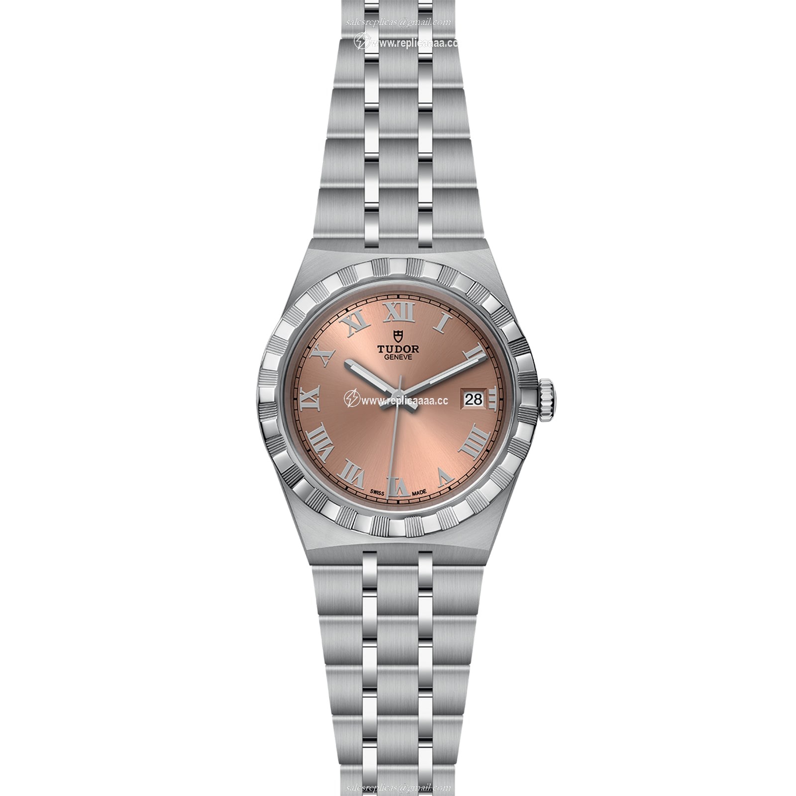 Replica Tudor Royal 38mm Steel Case Salmon Dial M28500-0007
