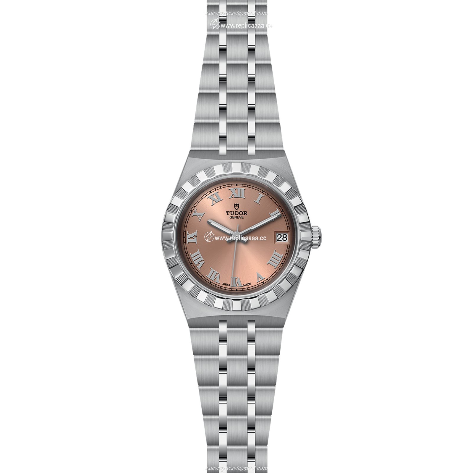 Replica Tudor Royal 34mm Steel Case Salmon Dial M28400-0009