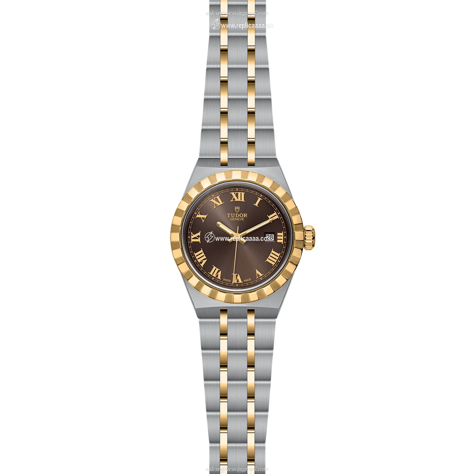 Replica Tudor Royal S G 28mm Steel Case Chocolate Brown Dial M28303-0008