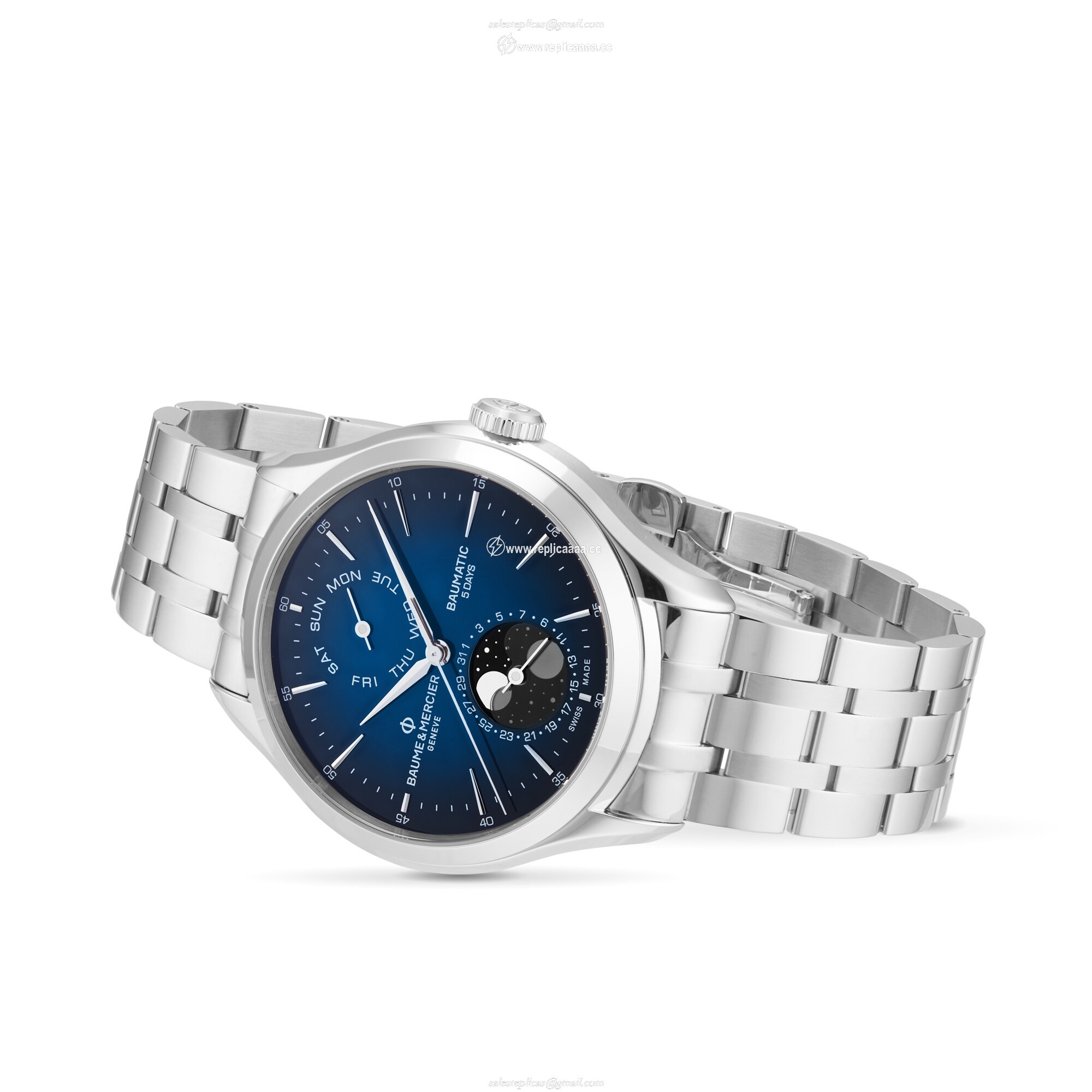 Replica Baume & Mercier Clifton 42mm Mens details Blue BM0A10725