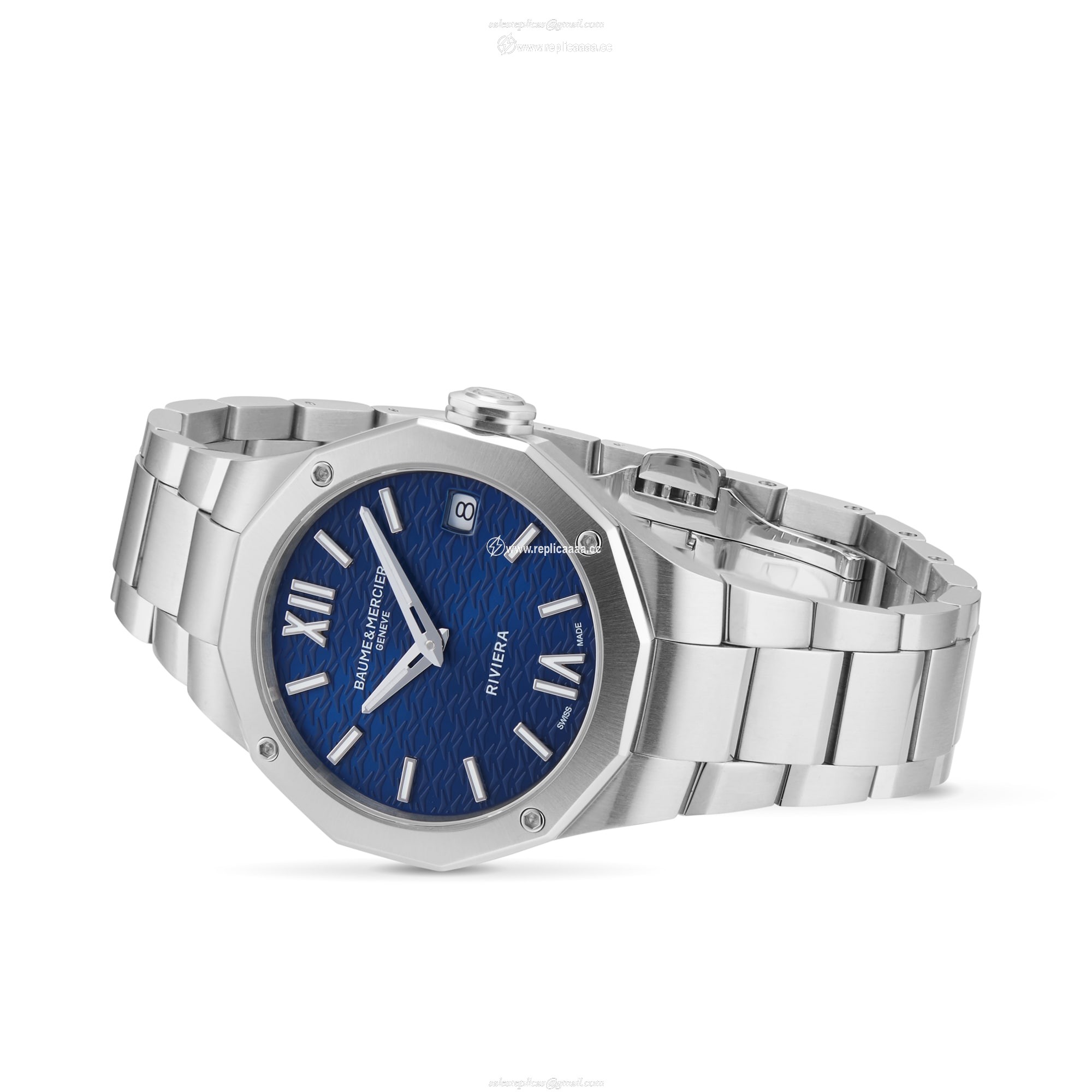 Replica Baume & Mercier Riviera Automatic 33mm Ladies details Blue BM0A10727