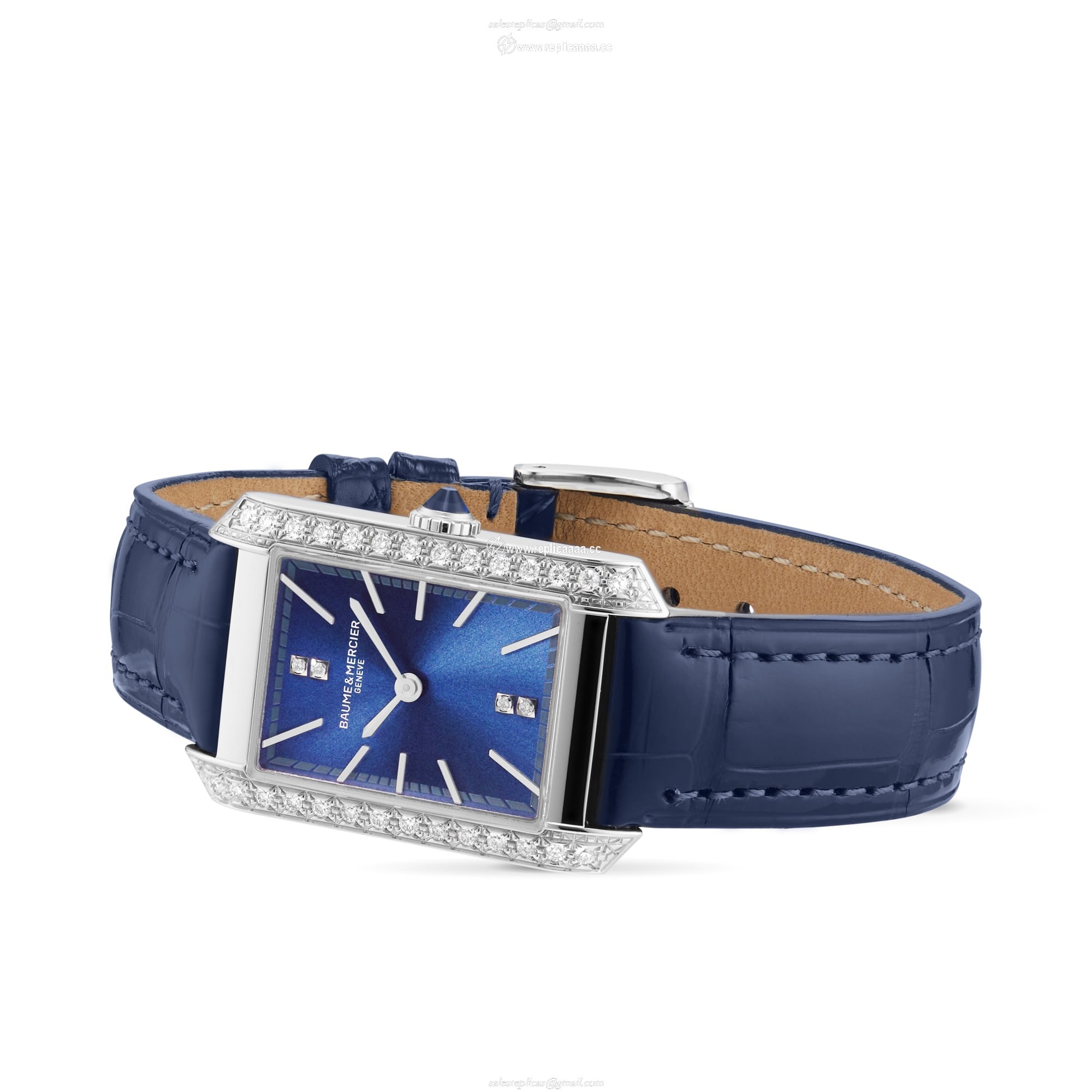 Replica Baume & Mercier Hampton Quartz 22mm Ladies details Blue BM0A10709 2 Replica Baume & Mercier Hampton Quartz 22mm Ladies details Blue BM0A10709