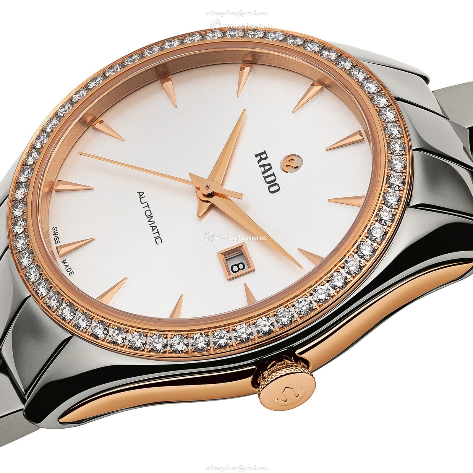 Replica Rado HyperChrome Automatic Diamonds 36mm Ladies details R32052012