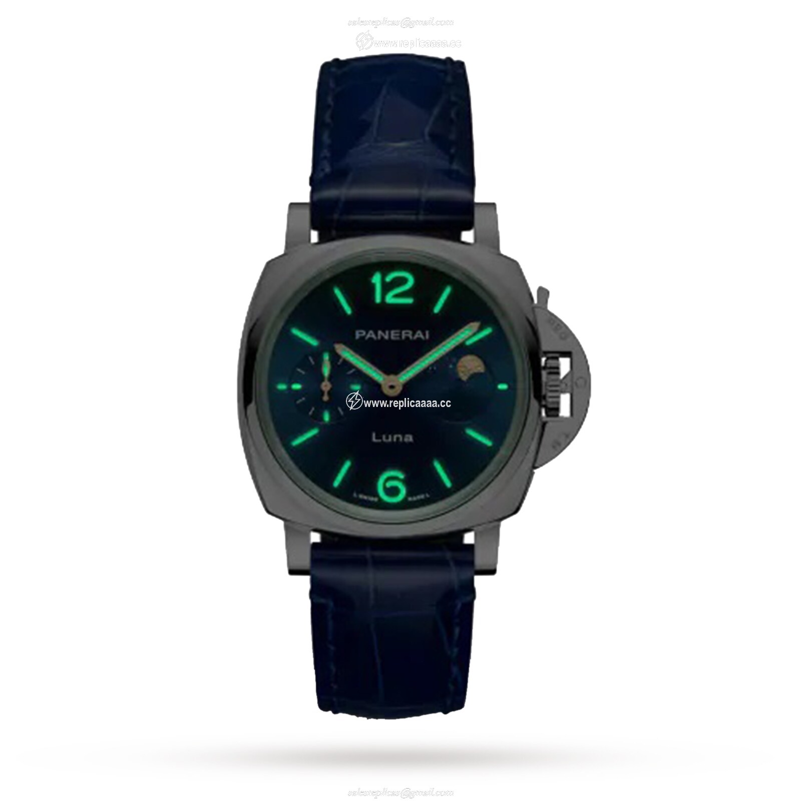 Replica Panerai Luminor Due Luna Moonphase 38mm Ladies details - Blue PAM01179