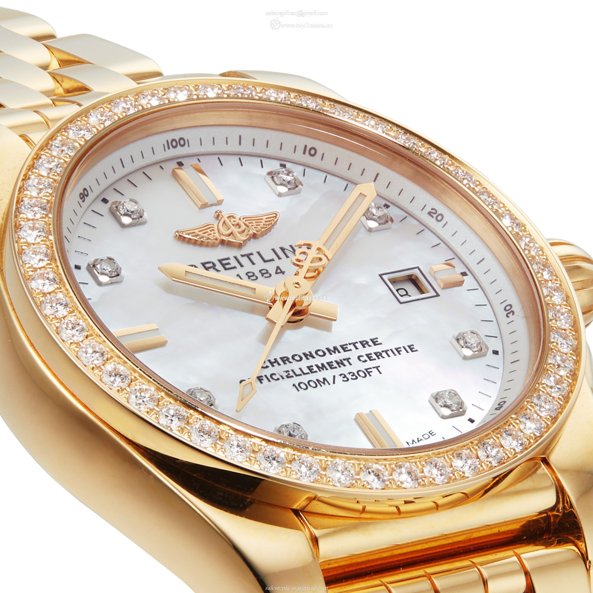 Replica Breitling Galactic 18ct Rose Gold Quartz Ladies details H7234853/A792